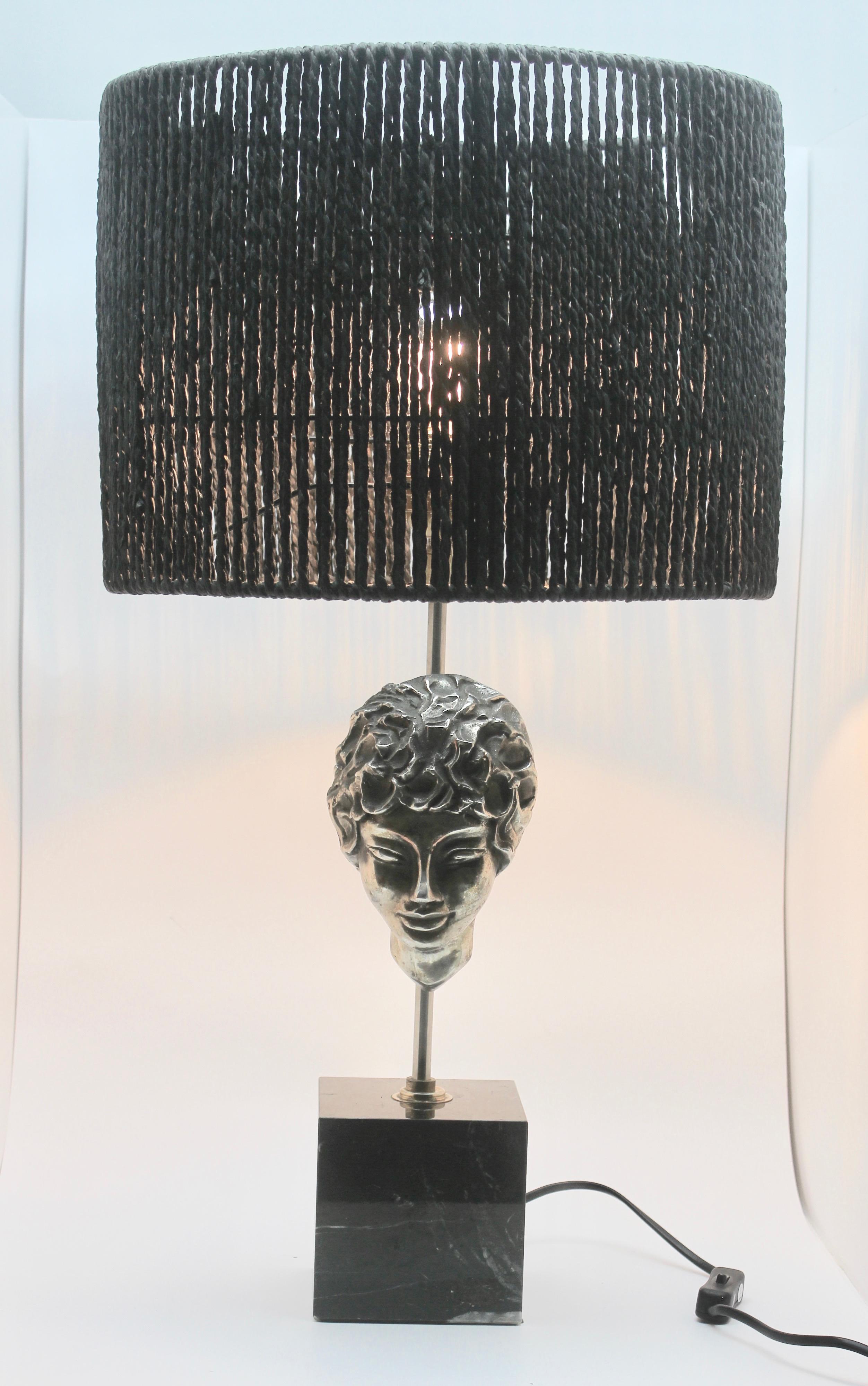 Table Lamp with Masque of a Female Head in the Classical Style, 1970s 1