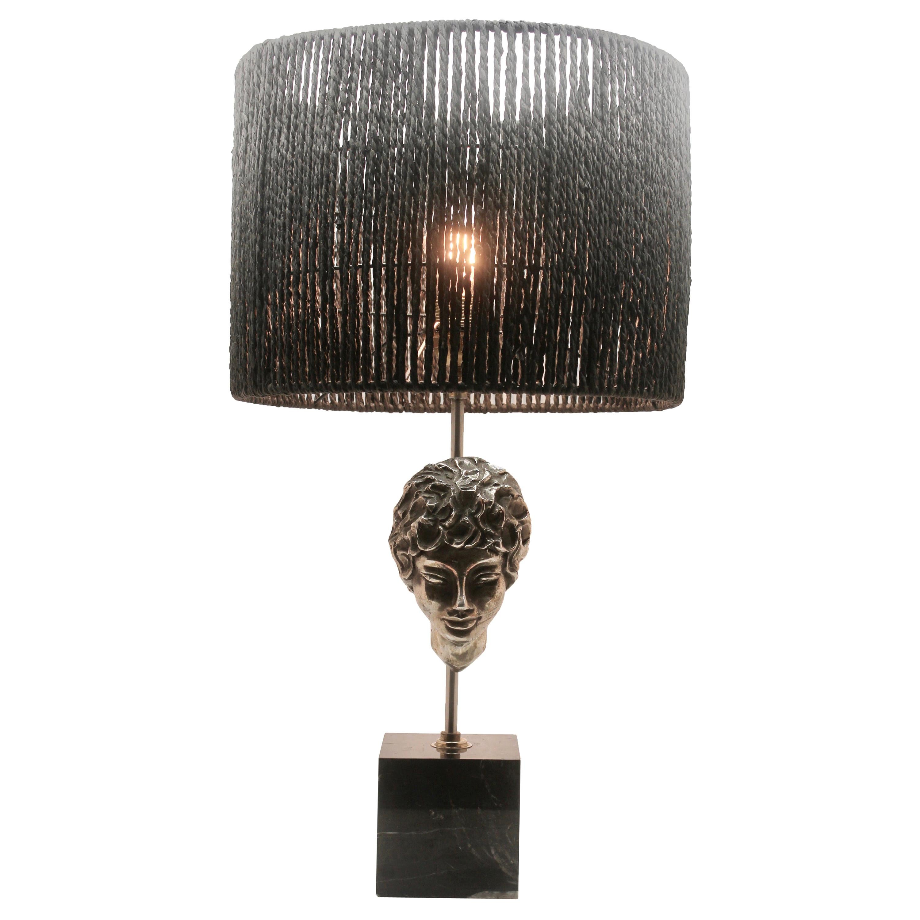 Table Lamp with Masque of a Female Head in the Classical Style, 1970s