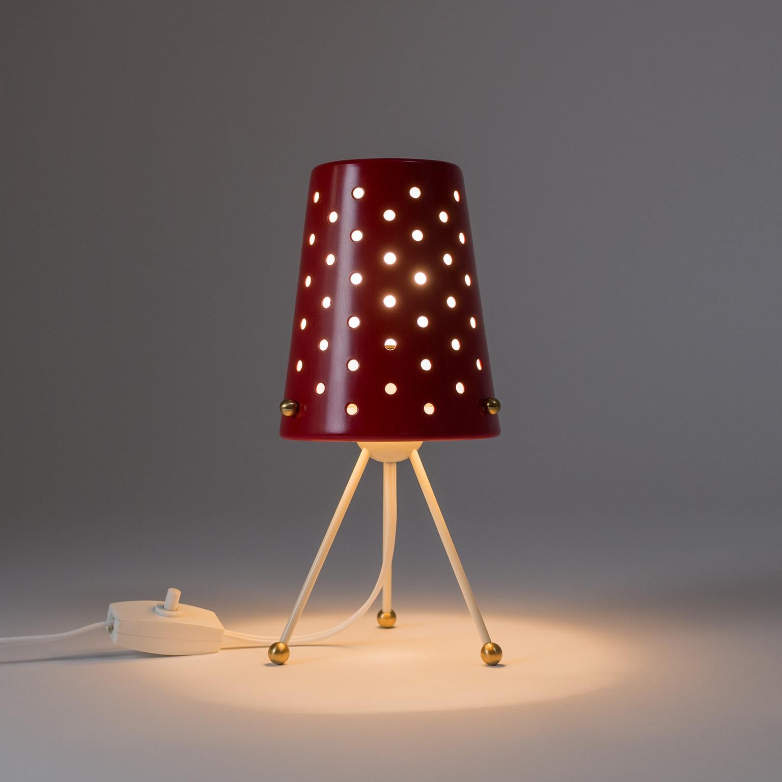 red shade table lamps