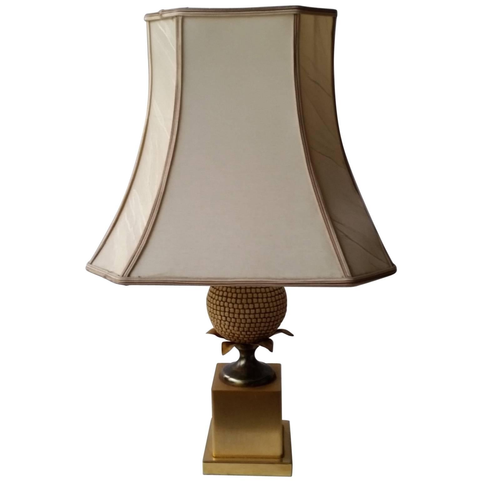 Table Lamp with Pineapple Foot from Maison Charles / Jansen, circa 1960-1970 For Sale