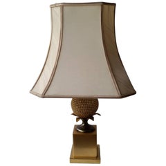 Vintage Table Lamp with Pineapple Foot from Maison Charles / Jansen, circa 1960-1970