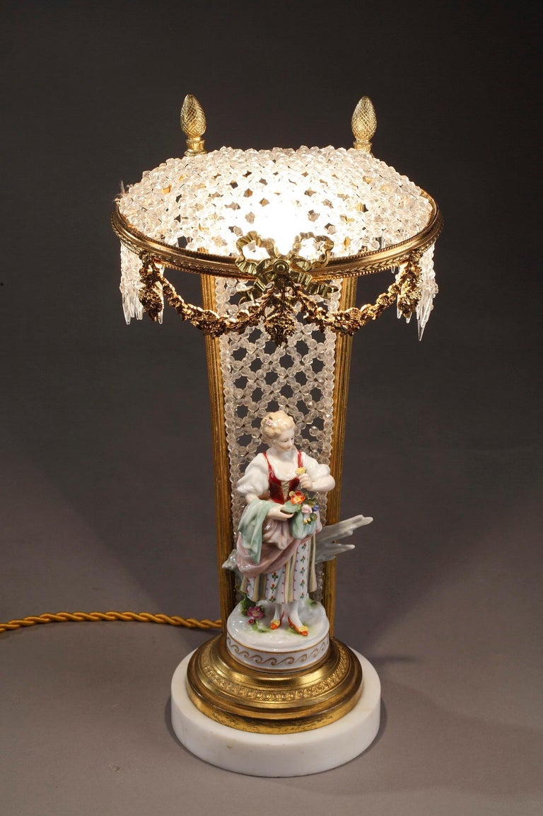 Table Lamp with Porcelain Figurine in 18th Century Style at 1stDibs
