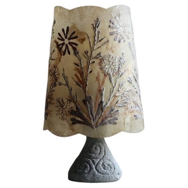 Table Lamp with resin plant shade from Belgium