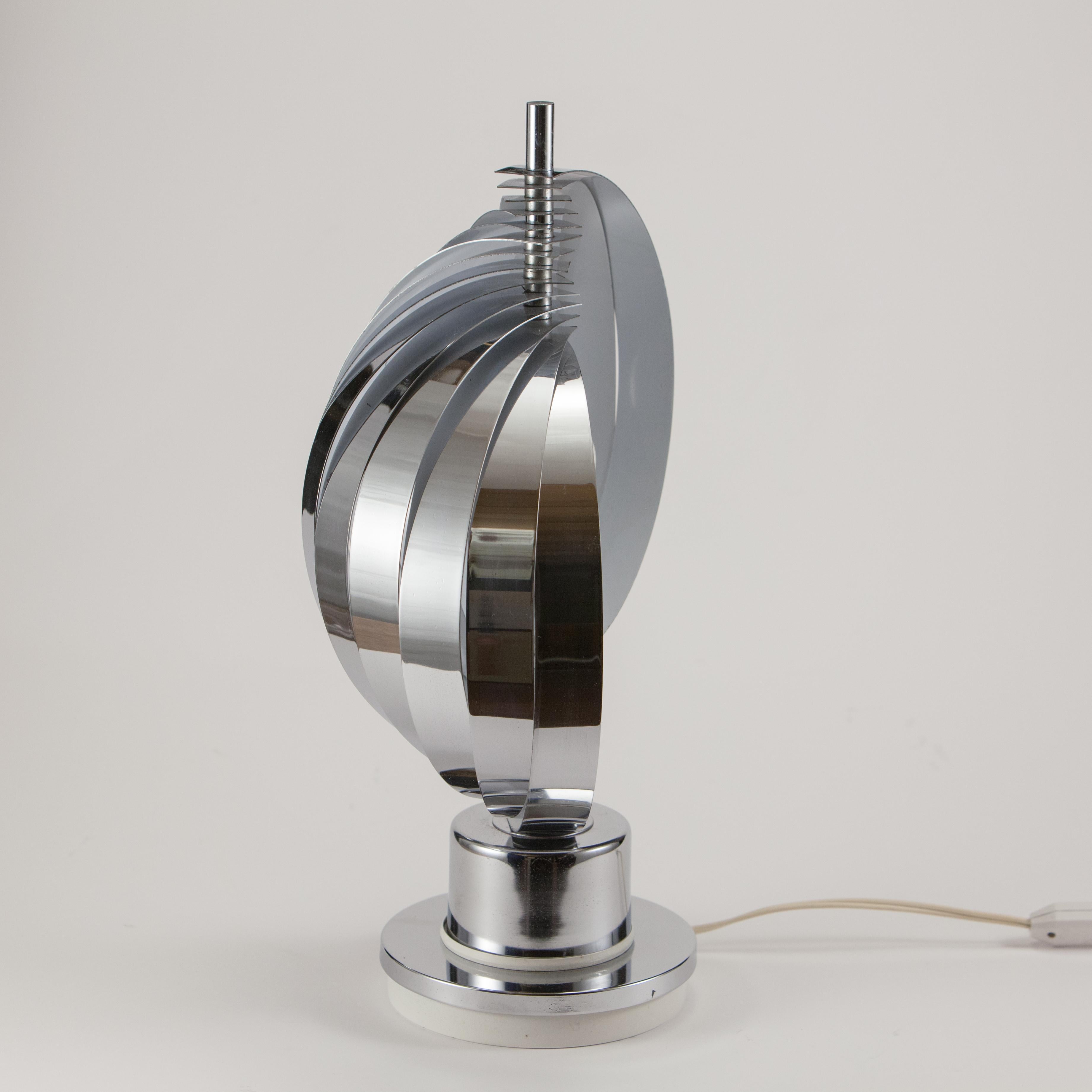 Late 20th Century Table Lamp with spiral slats, 70s years For Sale