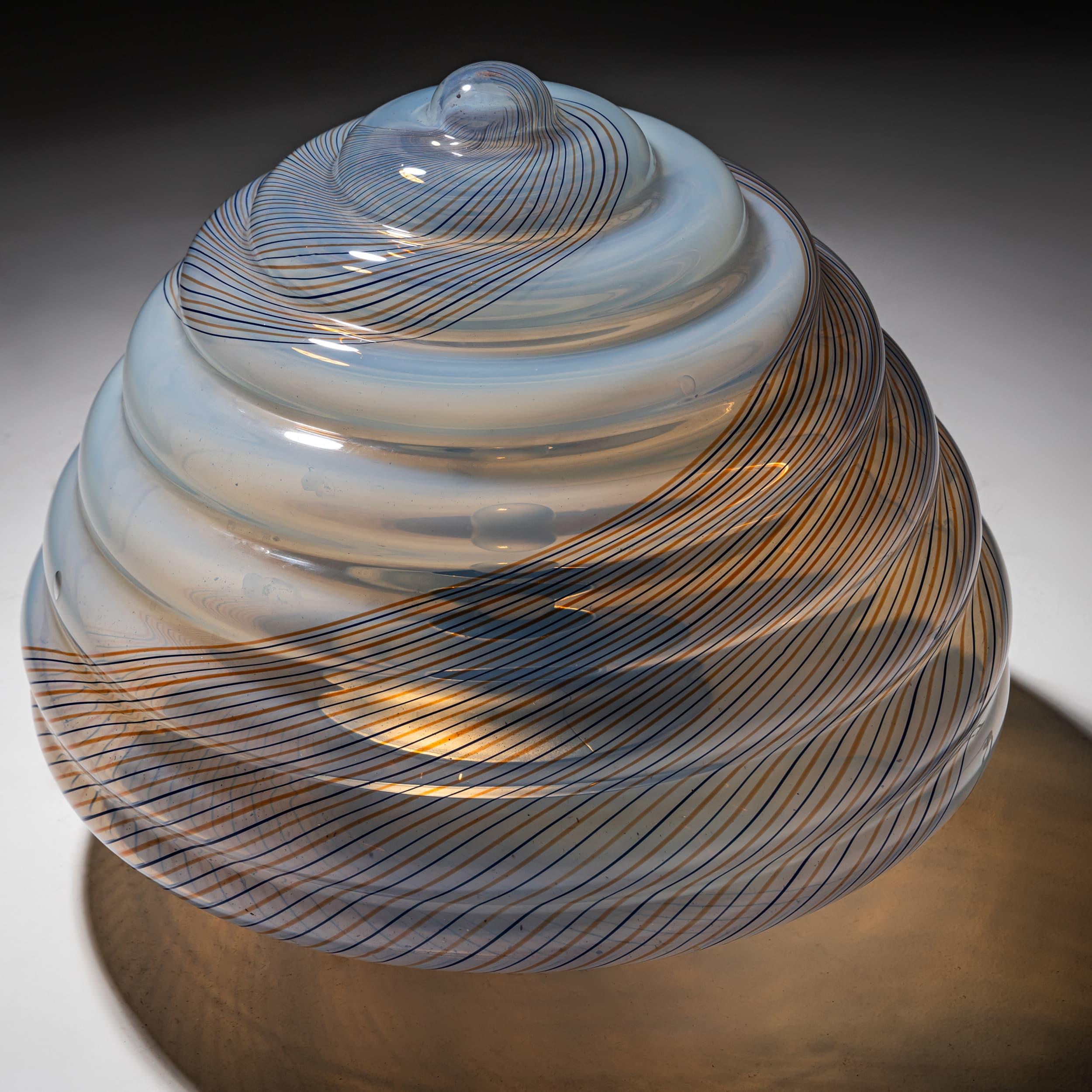 Mid-Century Modern Table Lamp with striped Shade, attributed to LEUCOS, Italy, Mid-20th Century For Sale