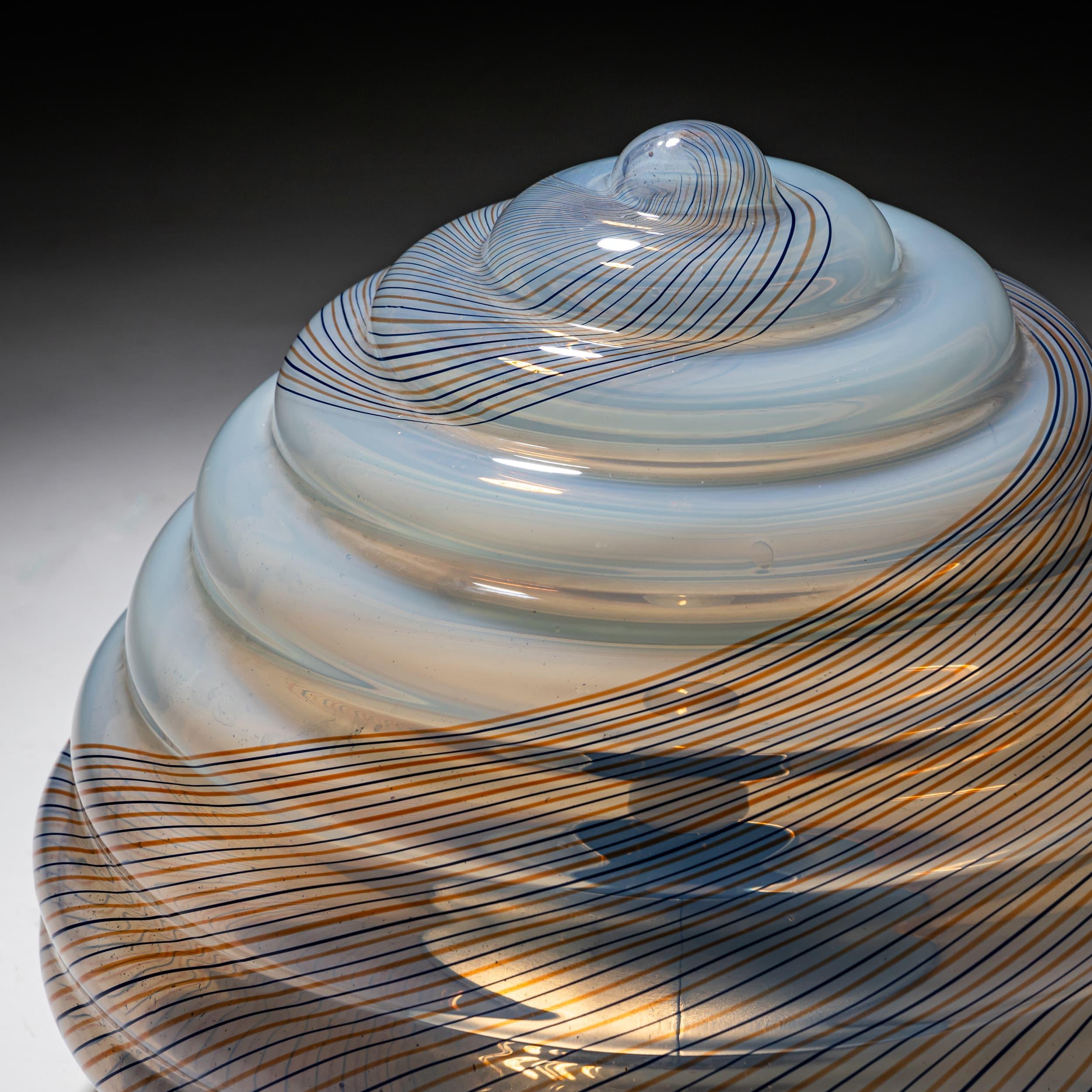 Table Lamp with striped Shade, attributed to LEUCOS, Italy, Mid-20th Century For Sale 2