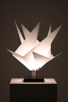 Table Lamp with White Plastic Panels, 1960s