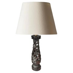 Table Lamp, wood, Brown color France 20th Century