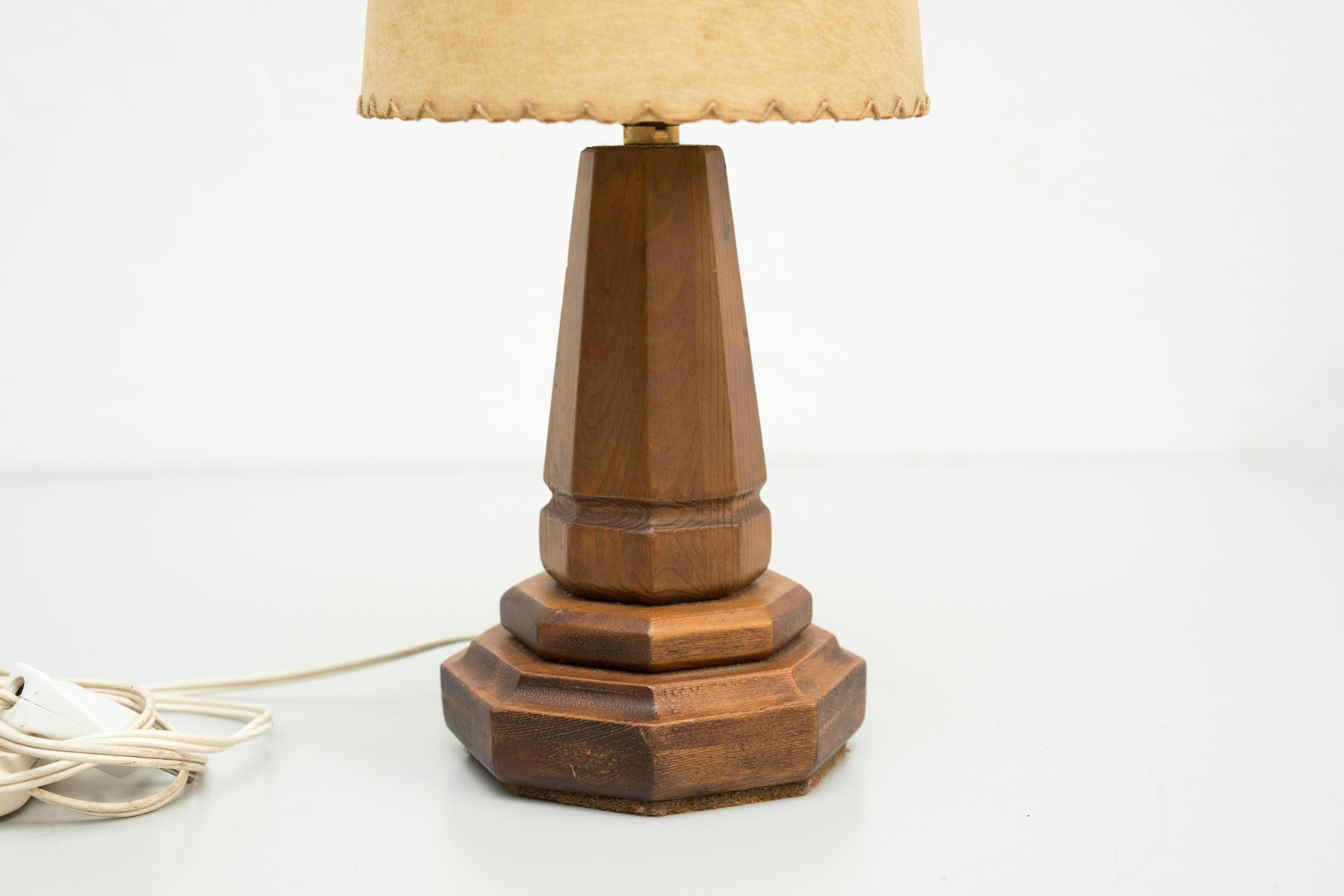 Spanish Table Lamp, Wood, circa 1950 For Sale