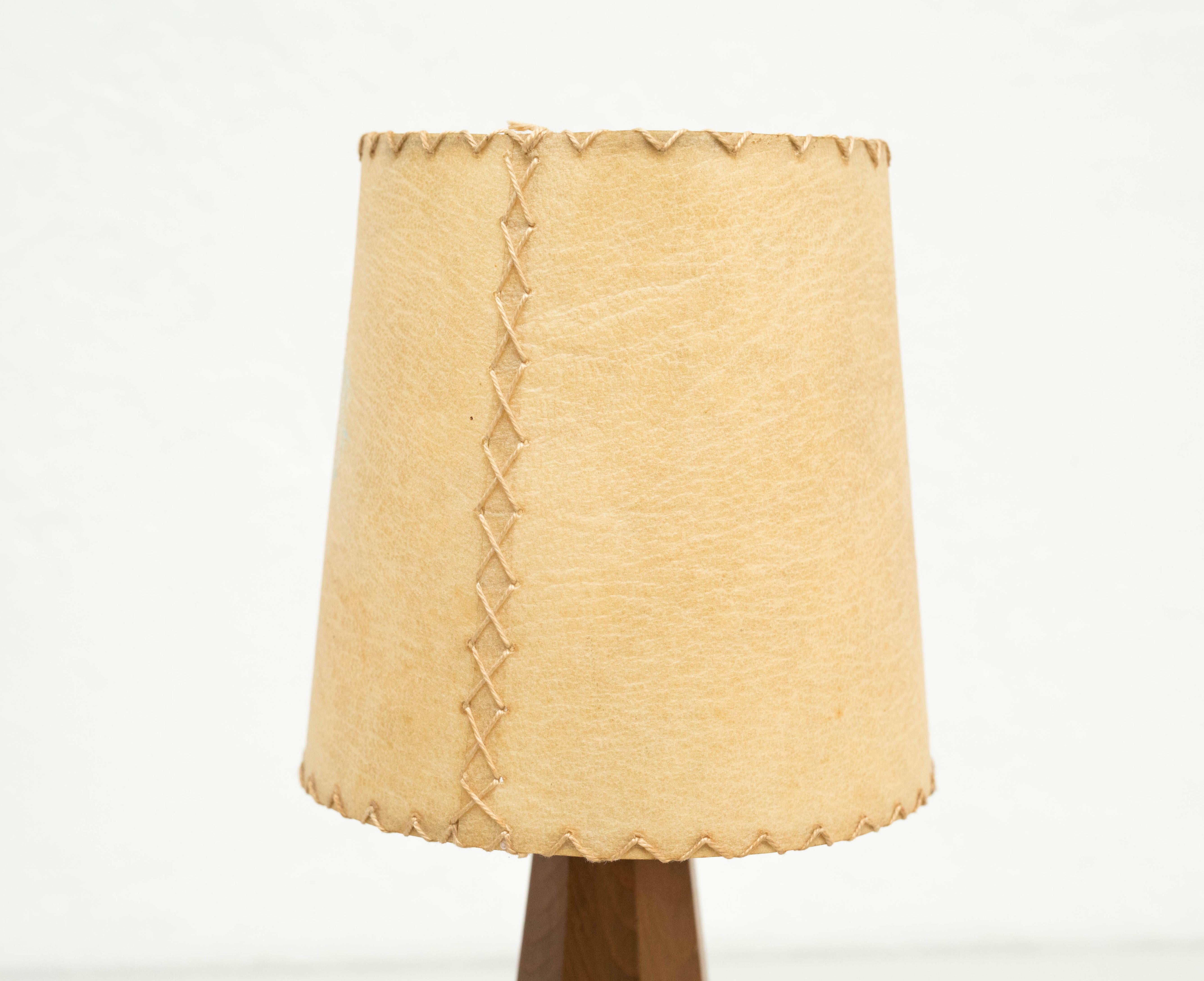 Mid-20th Century Table Lamp, Wood, circa 1950 For Sale
