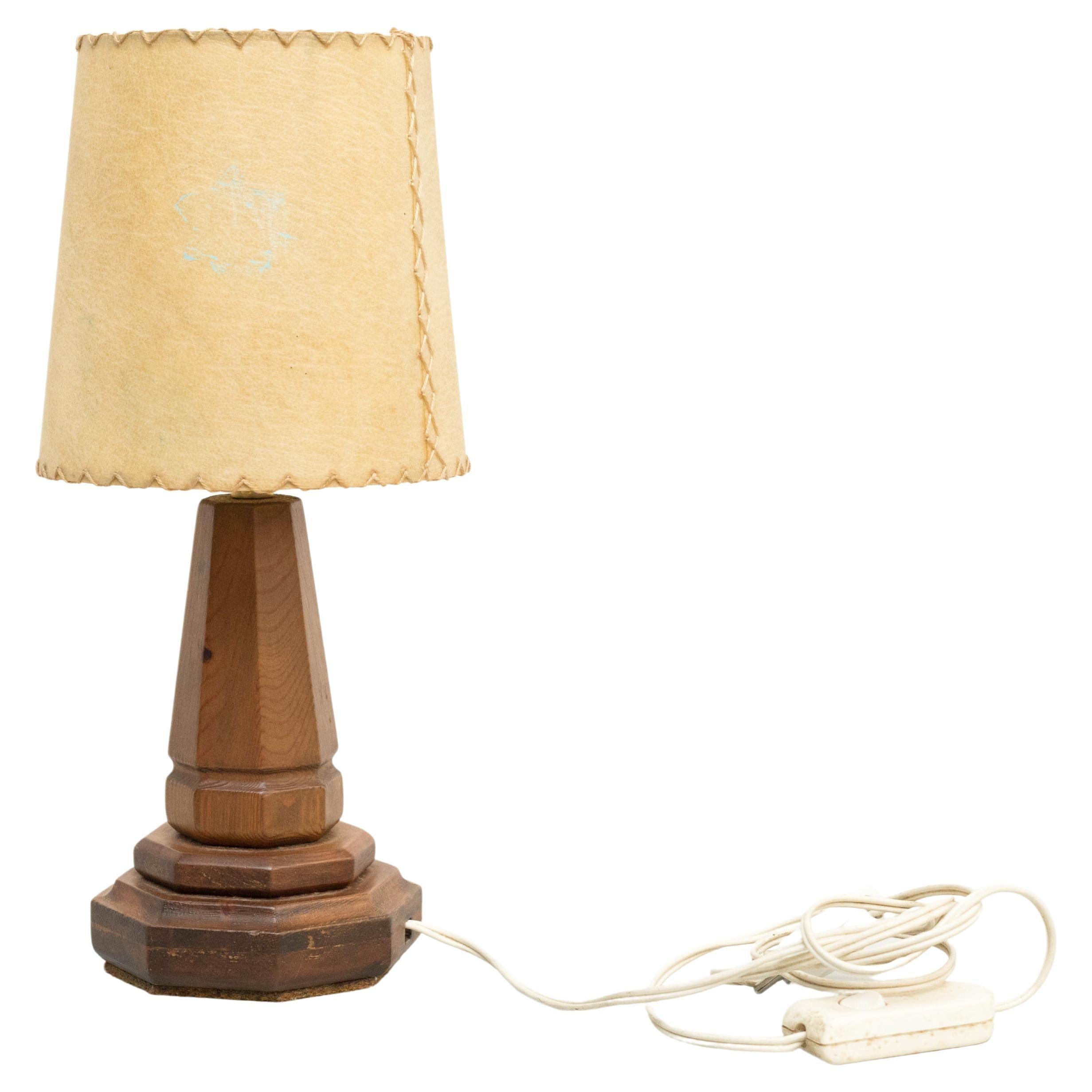 Table Lamp, Wood, circa 1950 For Sale
