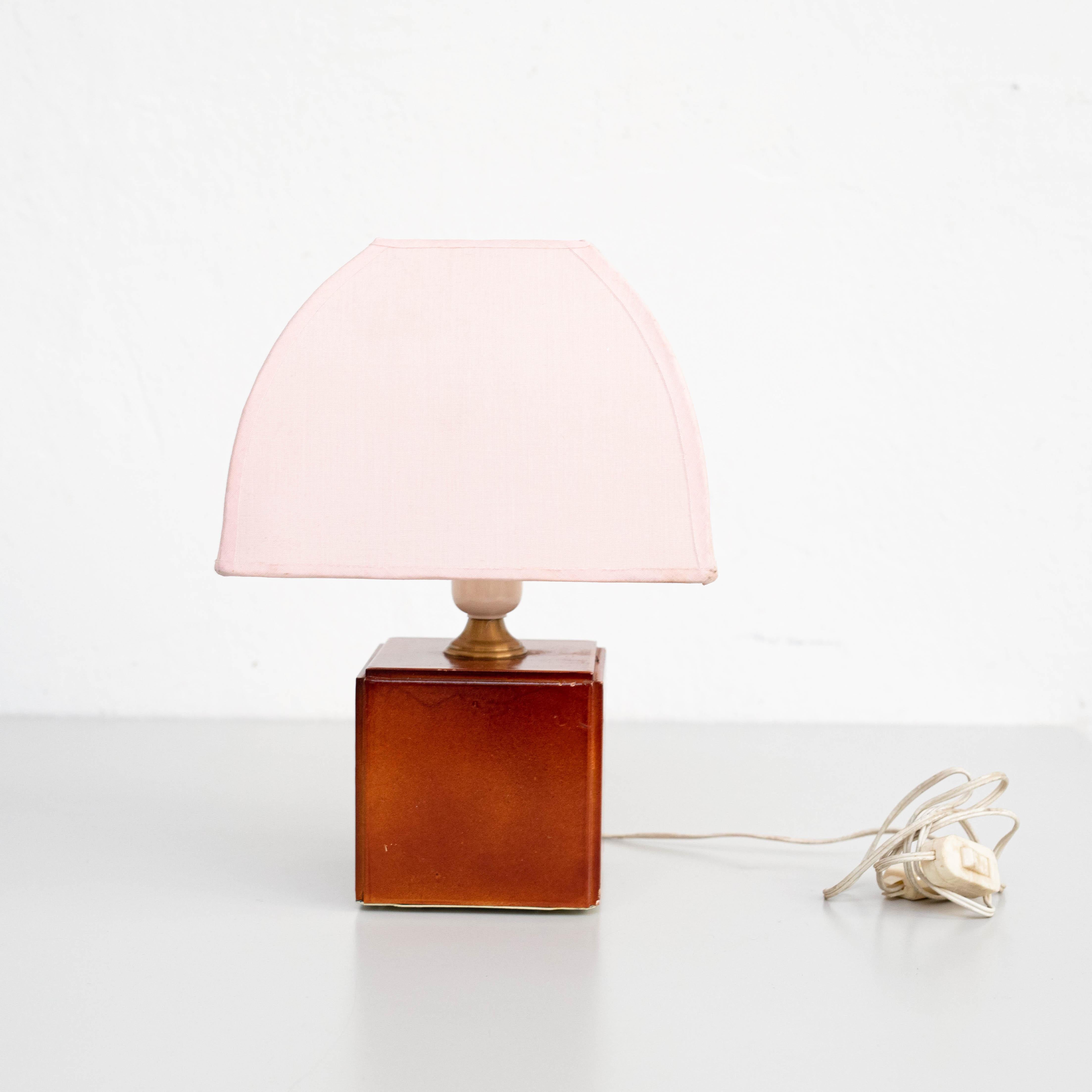 Table Lamp, Wood, circa 1970  In Good Condition For Sale In Barcelona, Barcelona