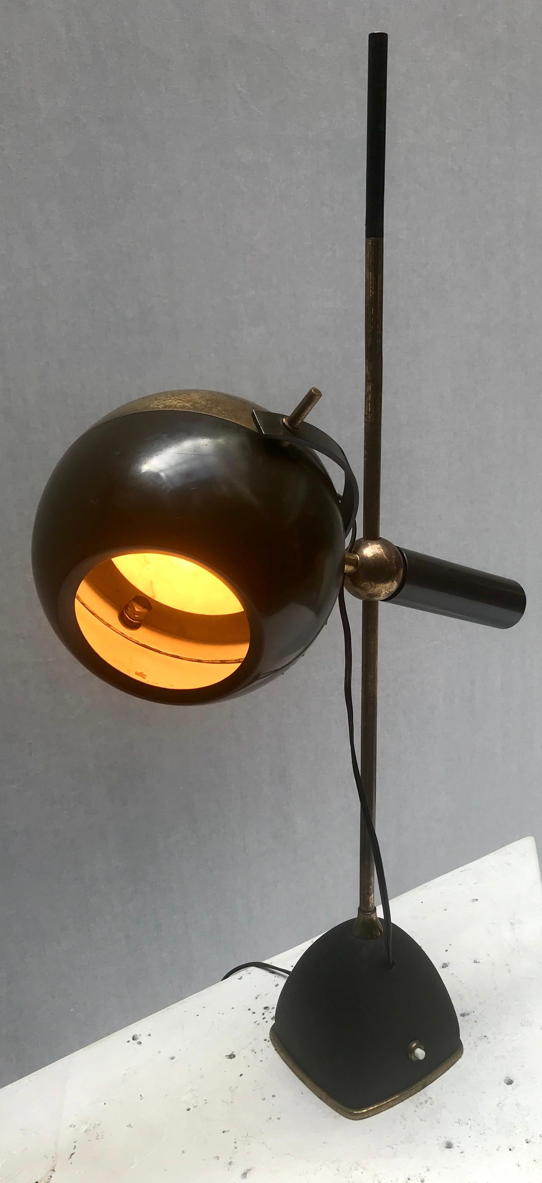 Brass Table Lampe by Lumi, Oscar Torlasco For Sale