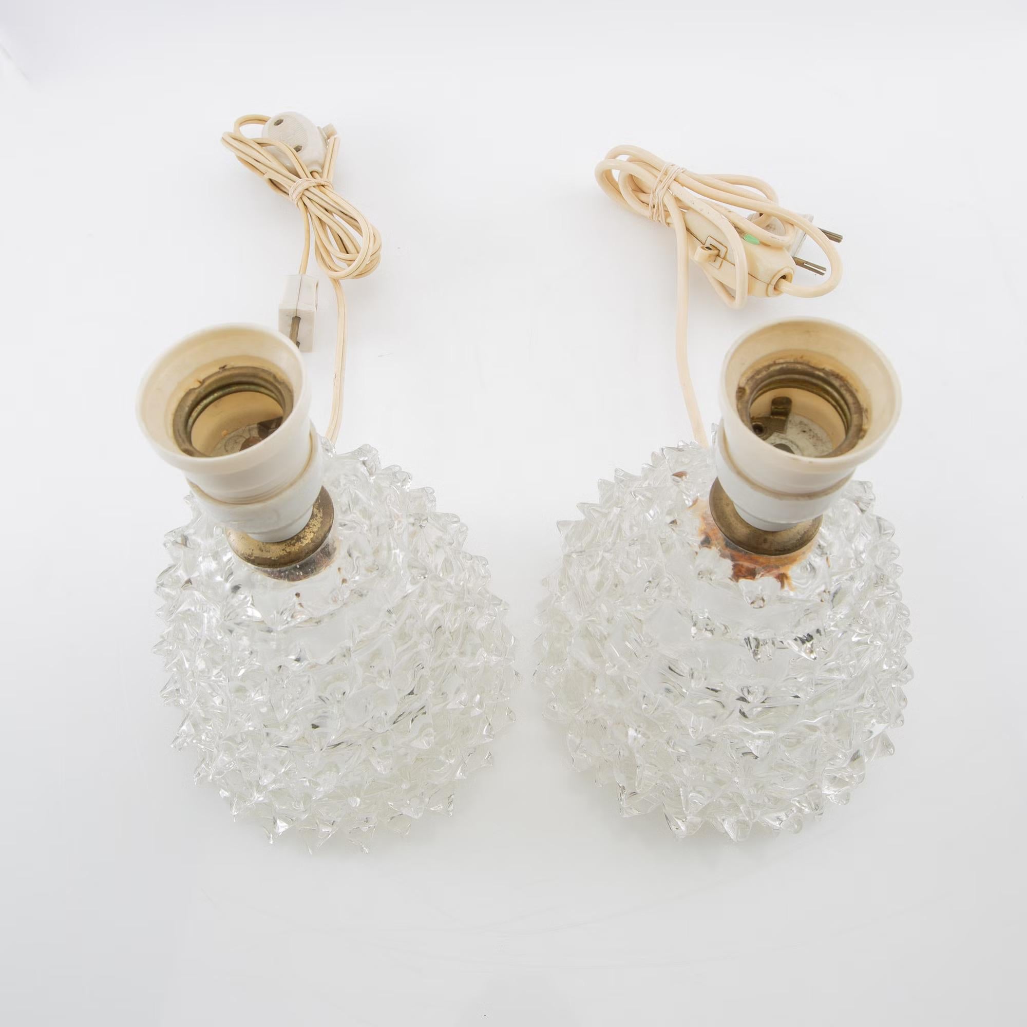 Lámparas de mesa un par de cristal de Murano Italia 1950 en Bueno estado para la venta en Paris, FR