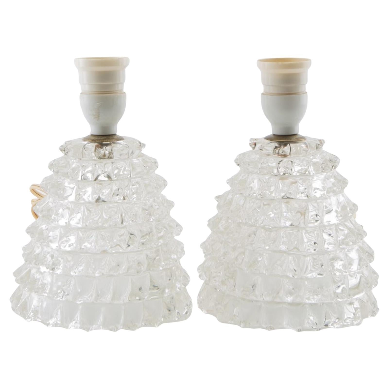 Coppia di lampade da tavolo in vetro di Murano Italia 1950