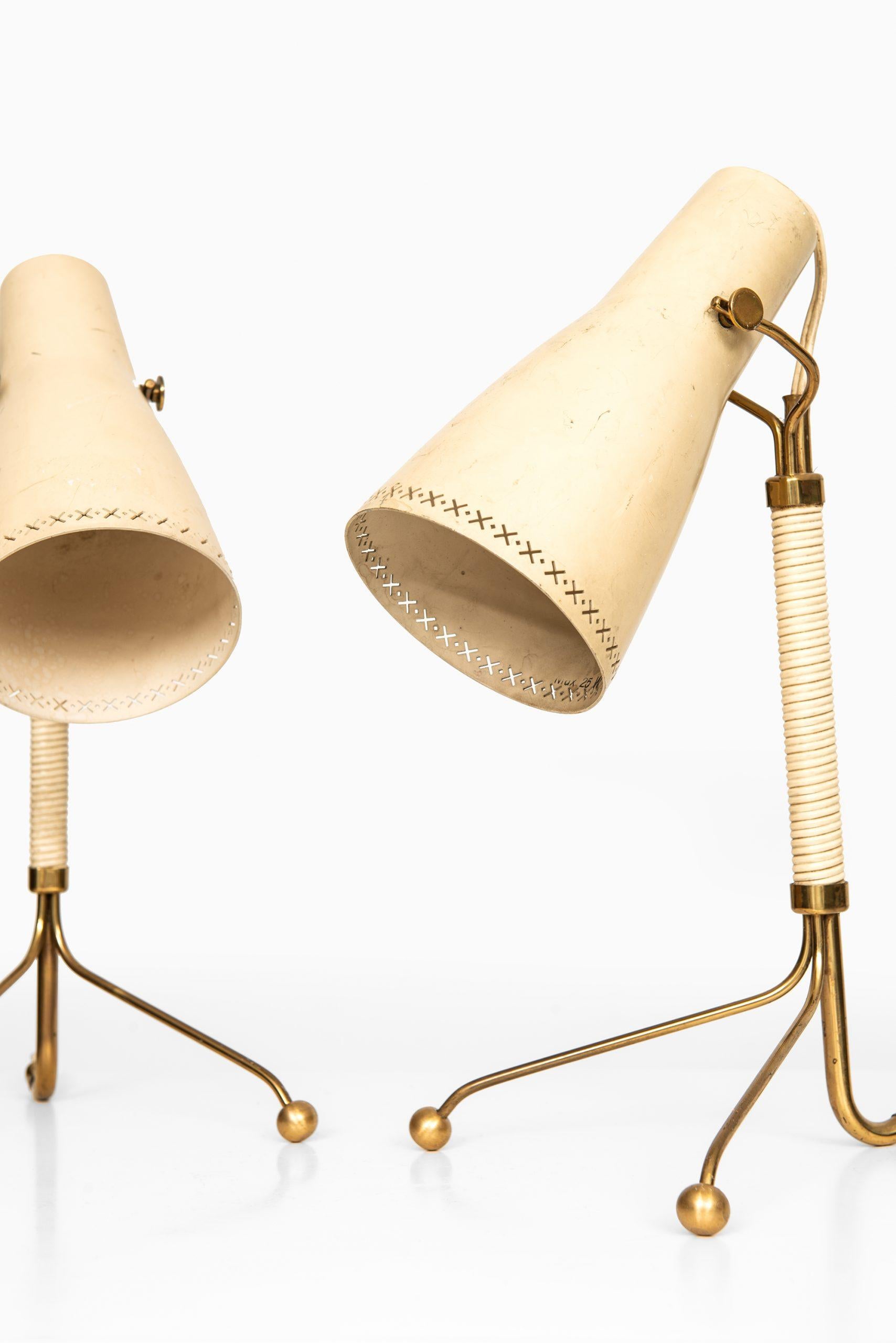 Rare pair of table lamps attributed to Hans Bergström. Produced by ASEA in Sweden.
