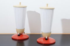 Table Lamps / Bedside Lamps Duo White Cone, 1950s