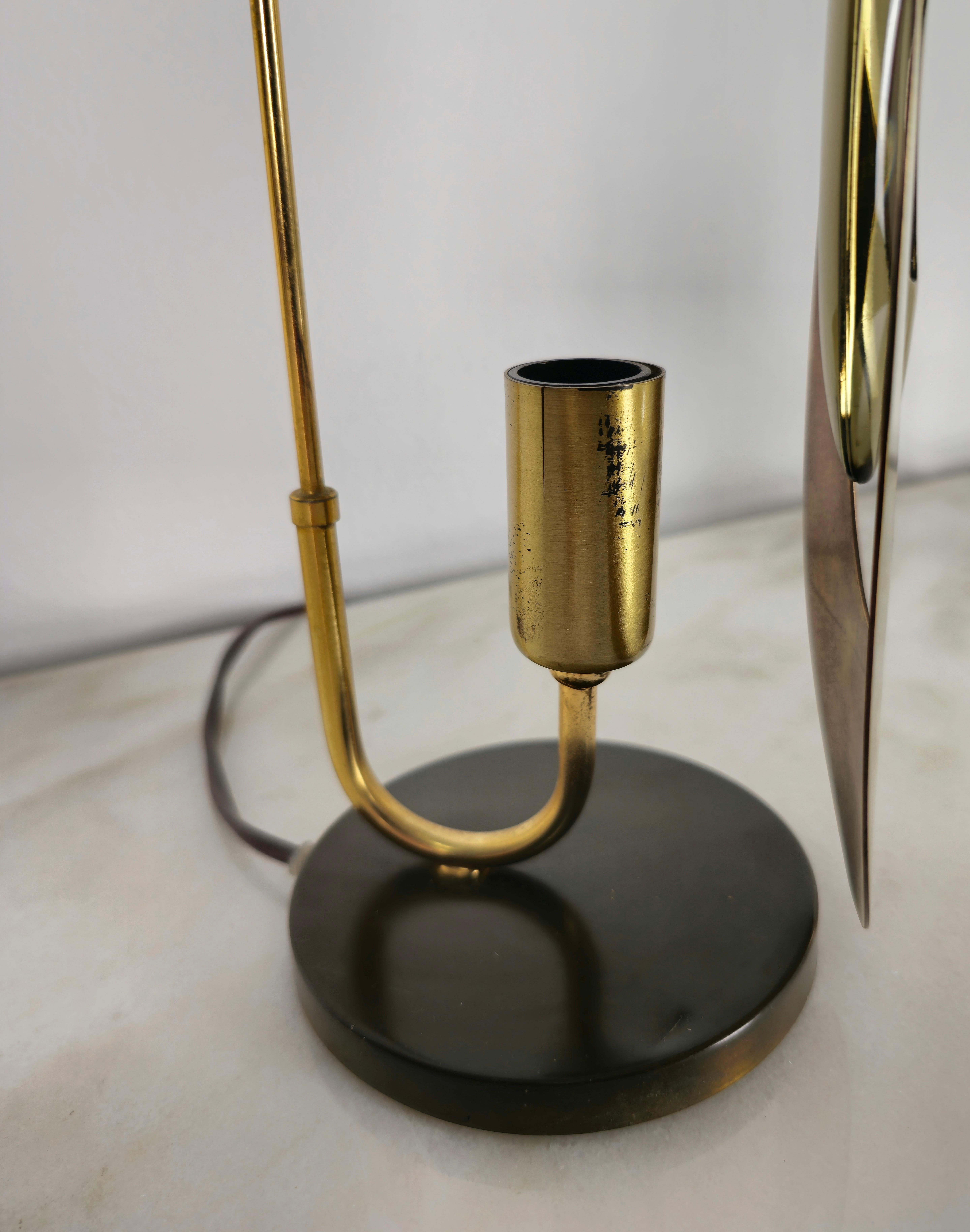 Table Lamps Brass Crystal Glass Golden Metal Midcentury Italy 1960s Set of 2 For Sale 8