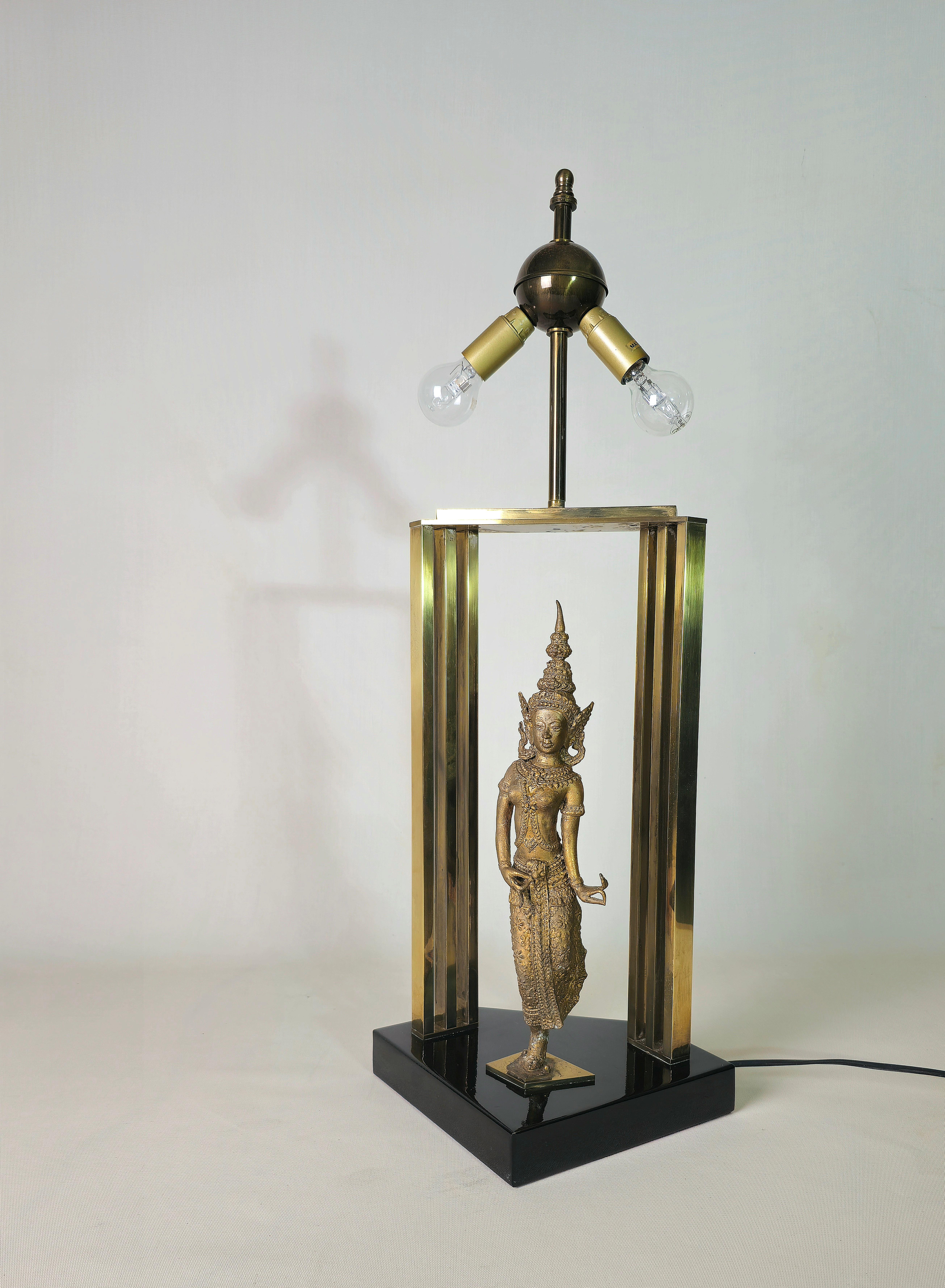 Table Lamps Brass Midcentury Modern Design Italy 1960/70s In Good Condition For Sale In Palermo, IT