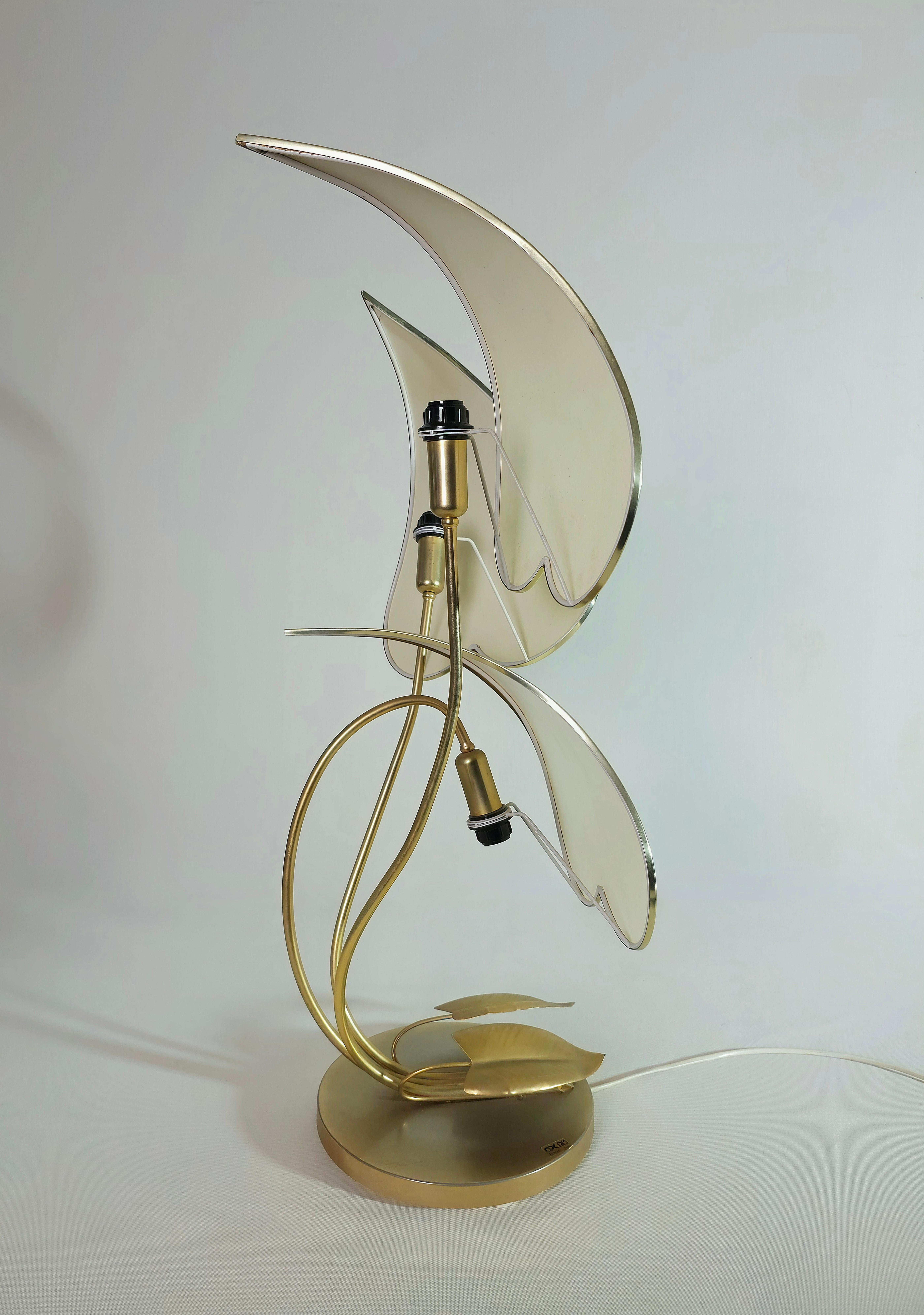 Italian Table Lamps  Brass Midcentury Modern Design Italy 1970s