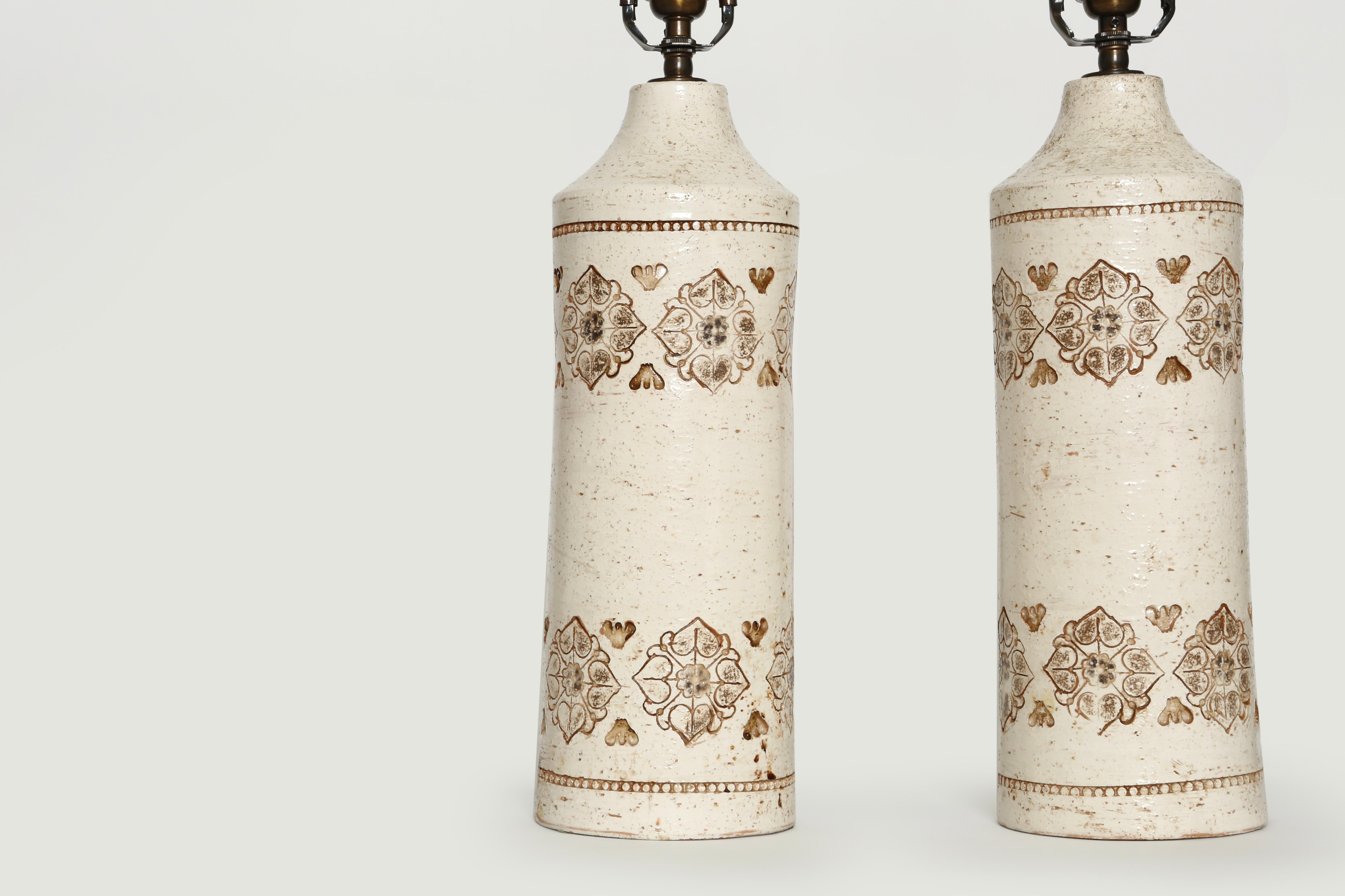 Céramique Paire de lampes de bureau de Bitossi pour Bergboms en vente