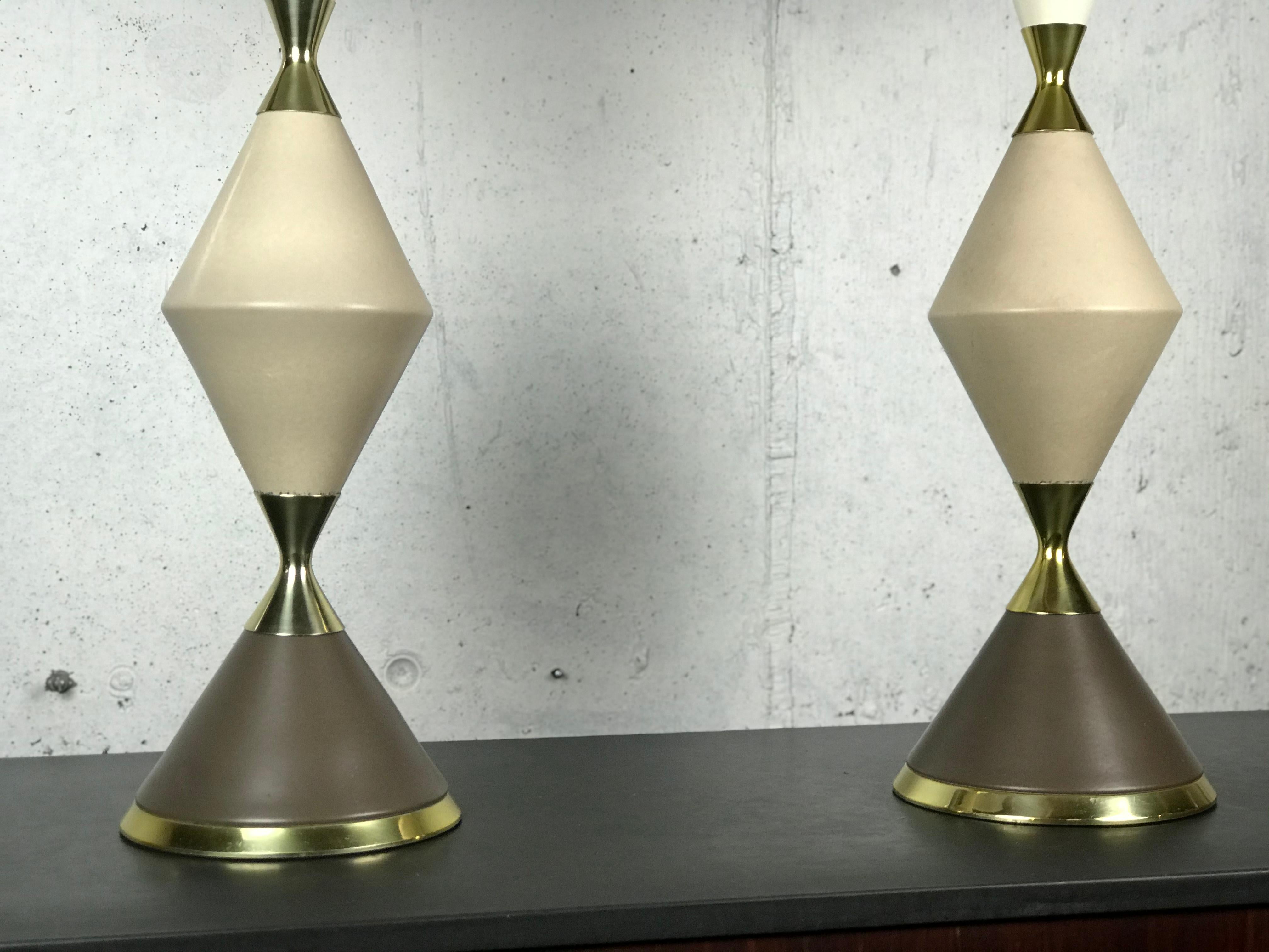Mid-Century Modern Stellar Harlequin Table Lamps by Gerald Thurston 