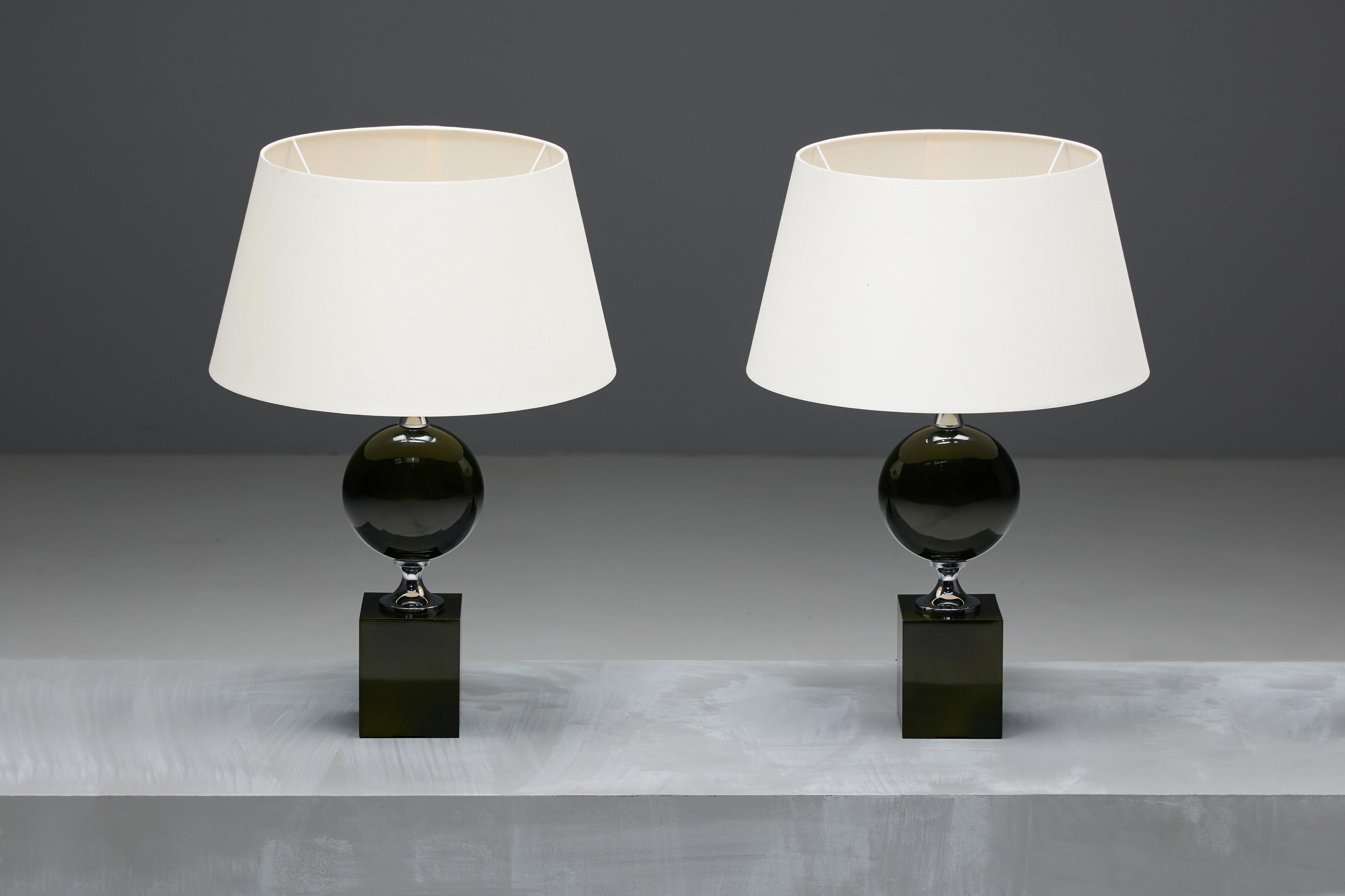 Neoclassical Table Lamps by Philippe Barbier, France, 1970s For Sale