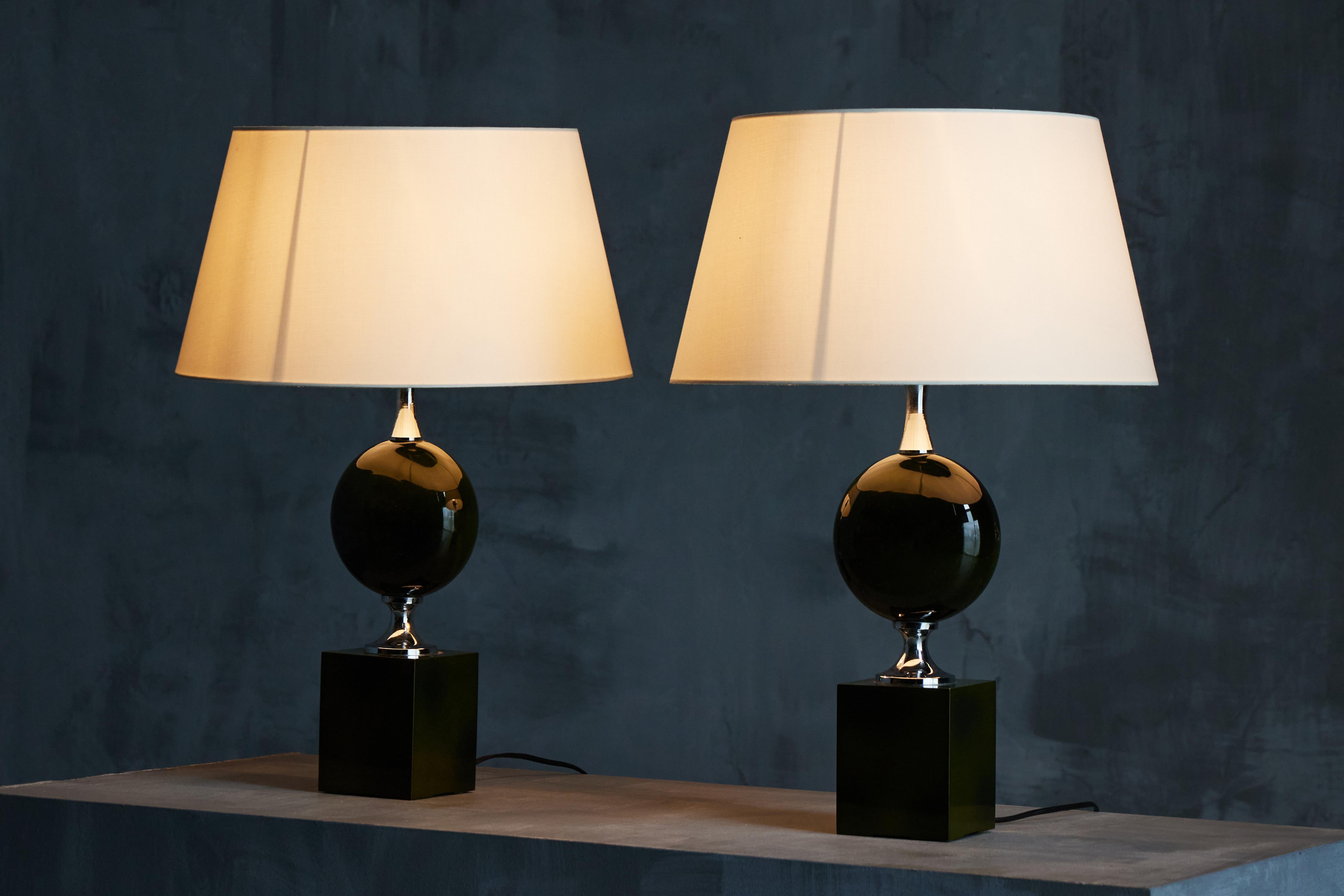 Late 20th Century Table Lamps by Philippe Barbier, France, 1970s For Sale