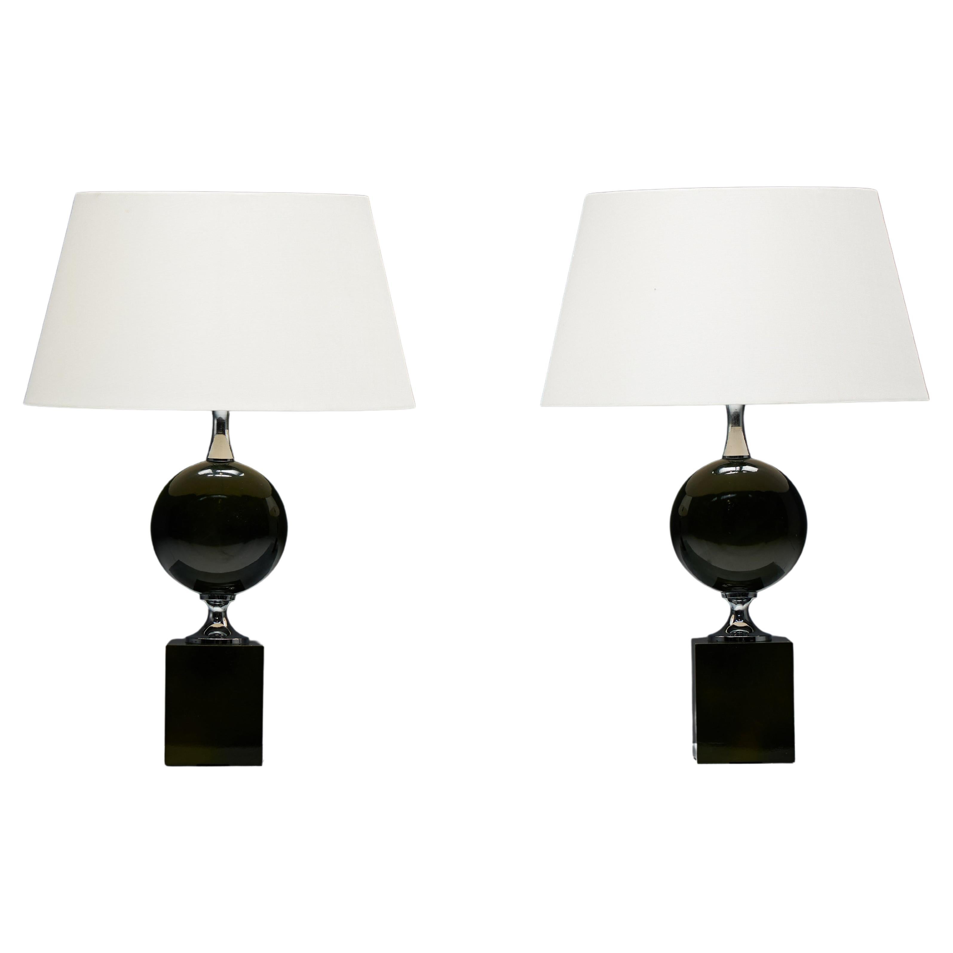 Table Lamps by Philippe Barbier, France, 1970s For Sale