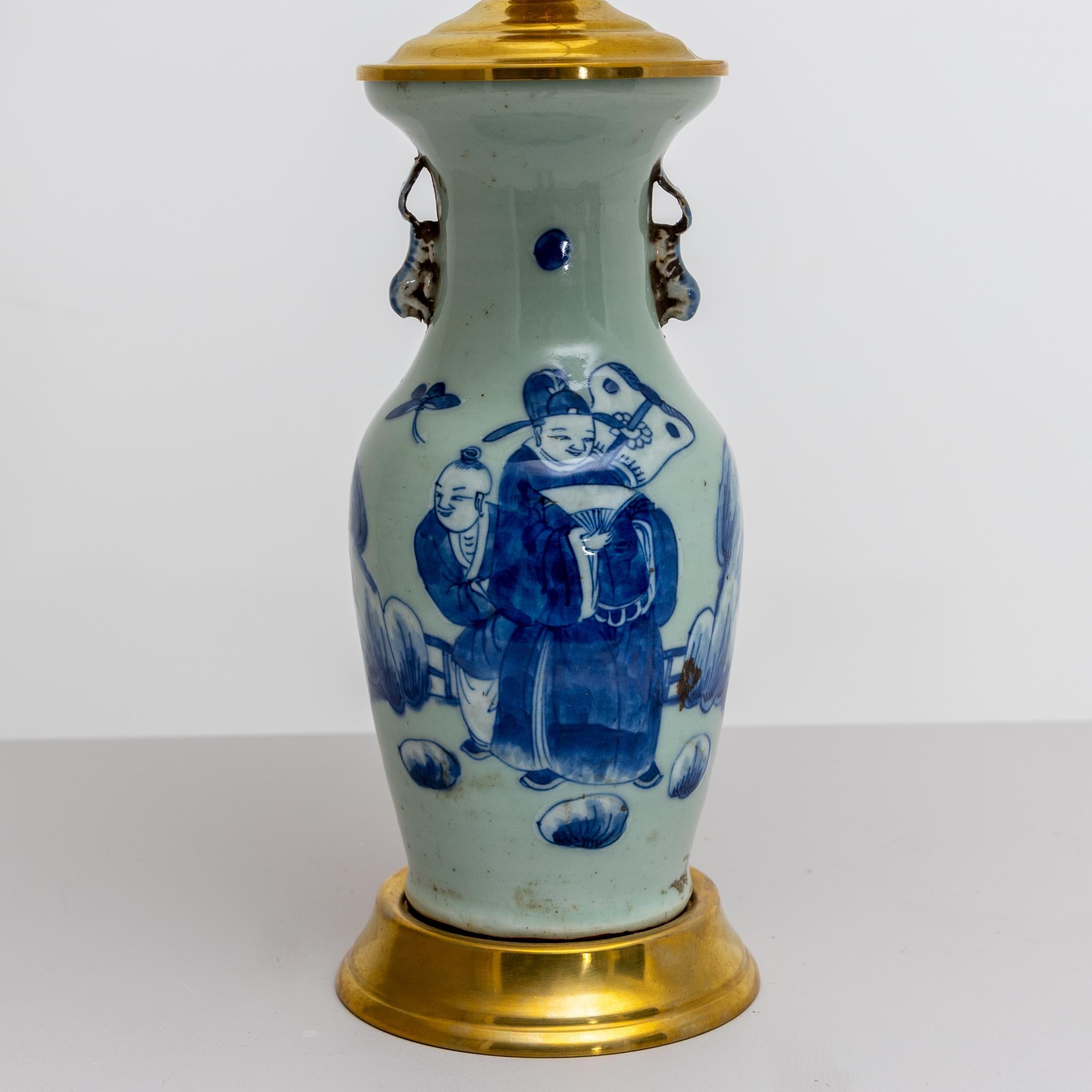 Porcelain Table Lamps, China 19th Century For Sale