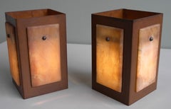 Table Lamps in Alabaster Stone and Rusty Metal, by Pegasam, Spain 1970s