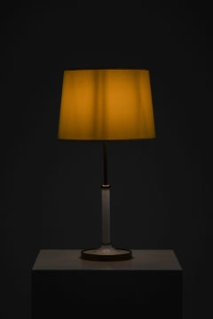 Table Lamps in Brass & White Metal & Original Lamp Shades by Josef Frank, 1950's