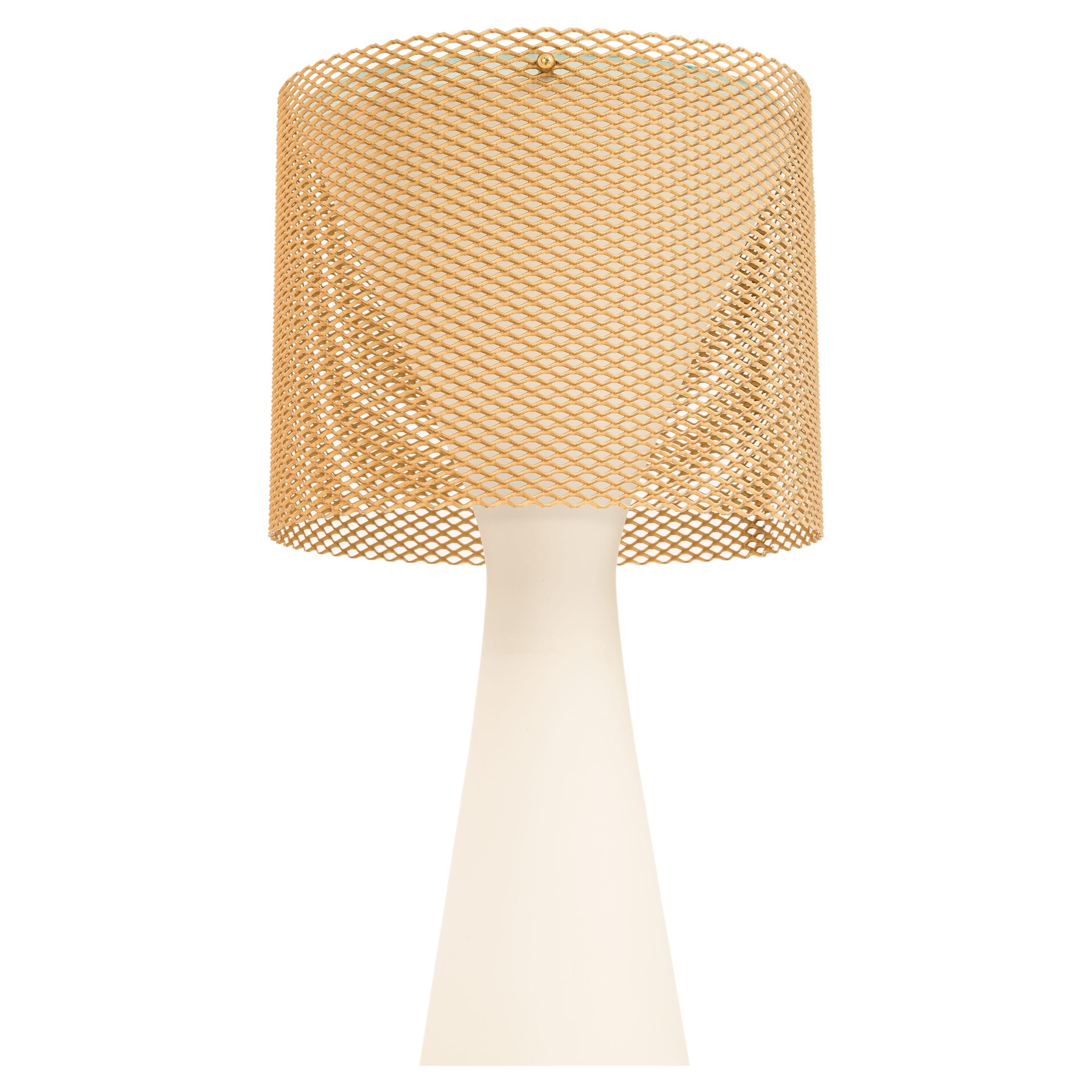 Lampade da tavolo in vetro opalino, ottone e vetro di Lisa Johansson-Pape, anni '50