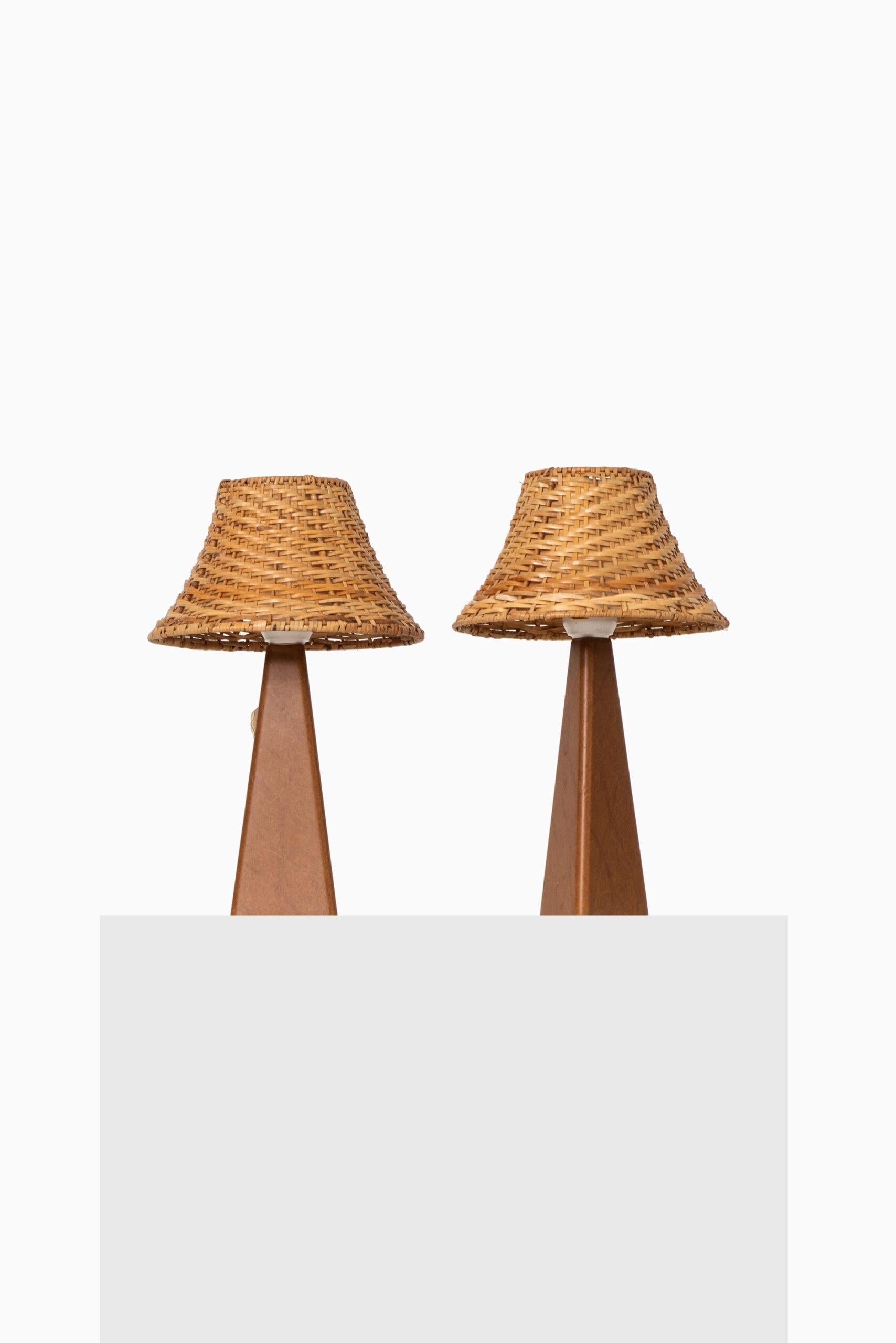 Leather Table Lamps Produced by AB Armaturhantverk in Sweden For Sale