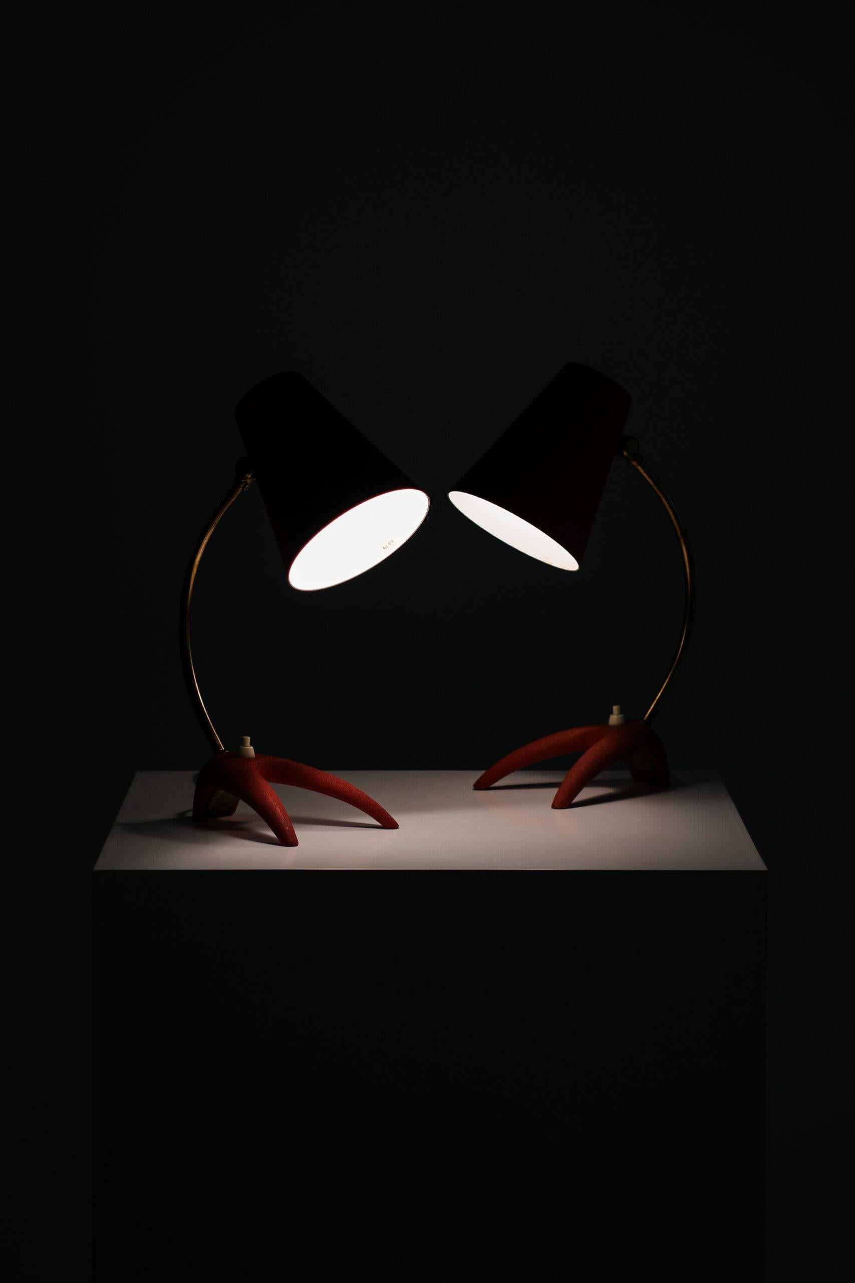 Milieu du XXe siècle Lampes de table produites par EW en Suède en vente