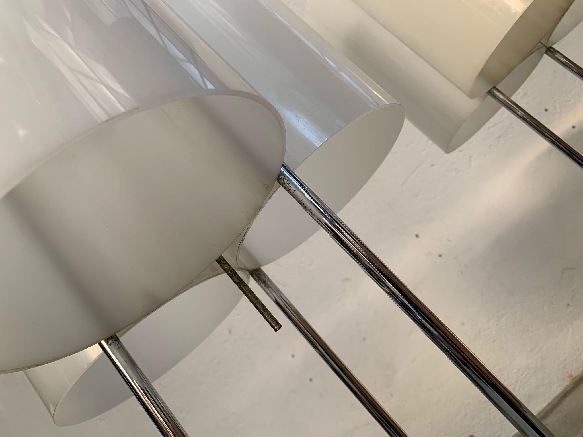 Metal Table lamps with chromed tubular and methacrylate by Paul Mayen for Habitat, 70s For Sale