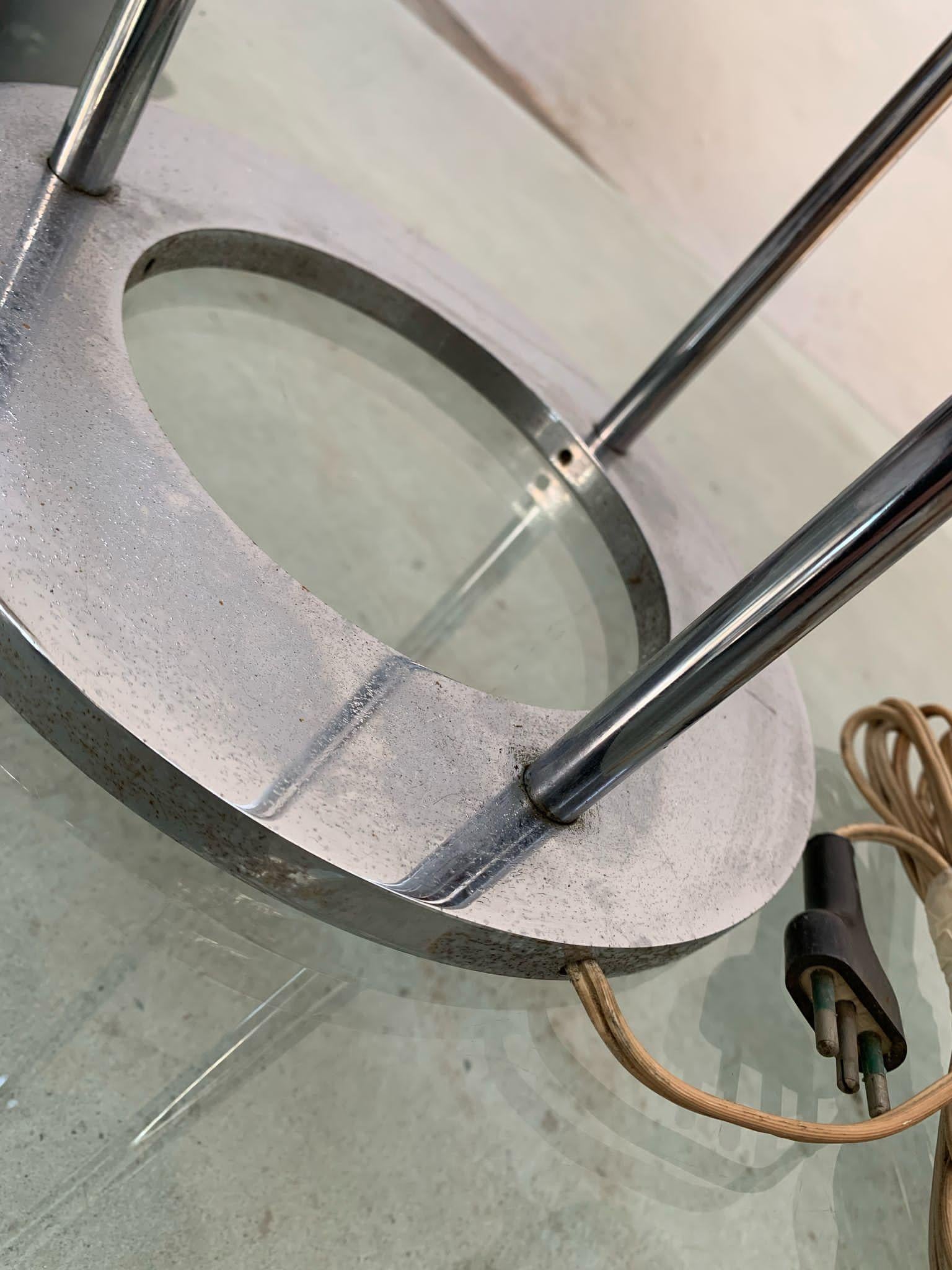 Table lamps with chromed tubular and methacrylate by Paul Mayen for Habitat, 70s For Sale 2