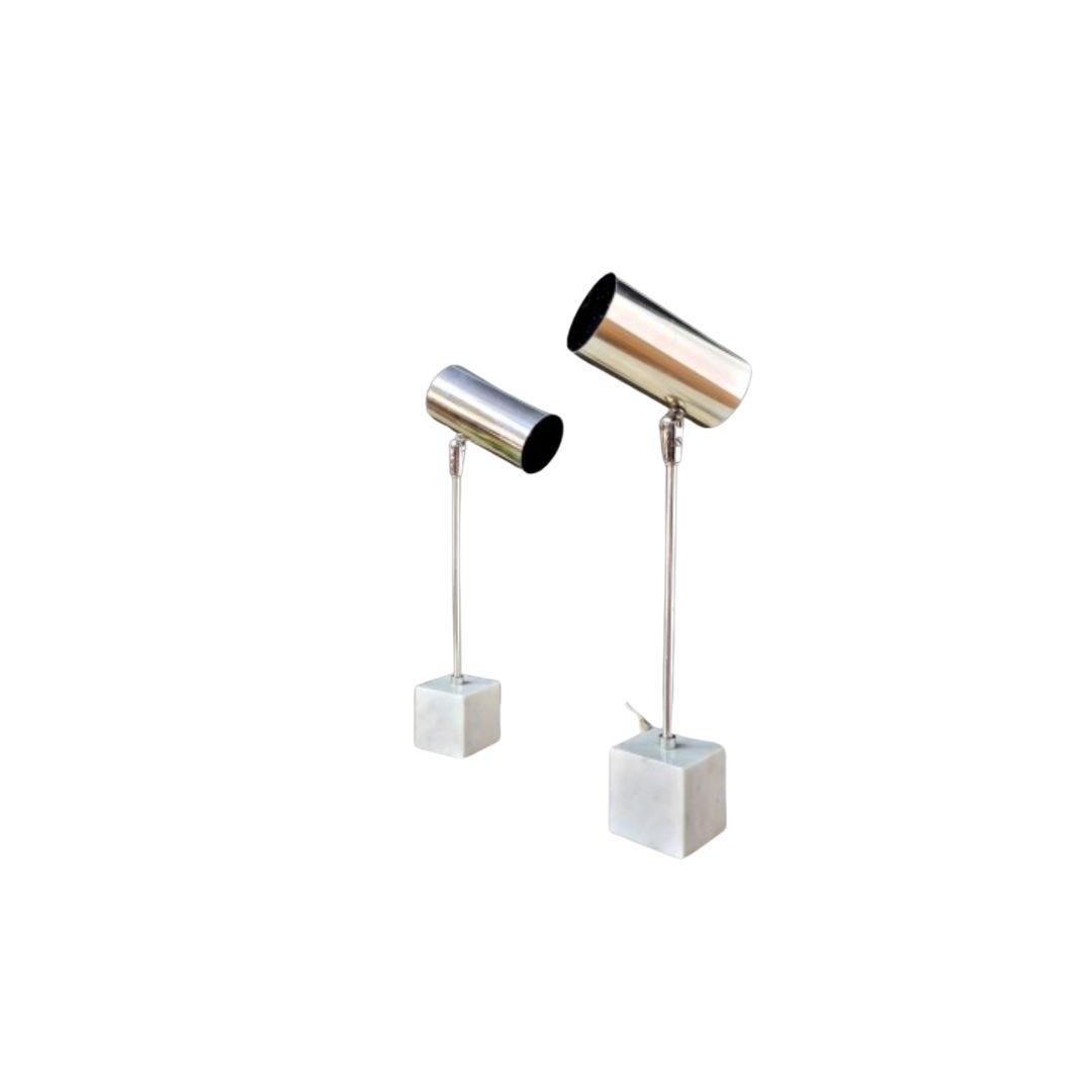 Table Lamps with Marble Based Attributed to Robert Sonneman 1