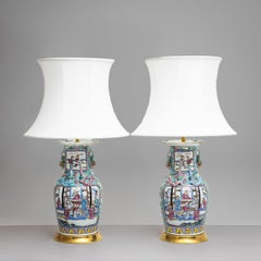 Table Lamps with Porcelain Base, China Early 19th Century