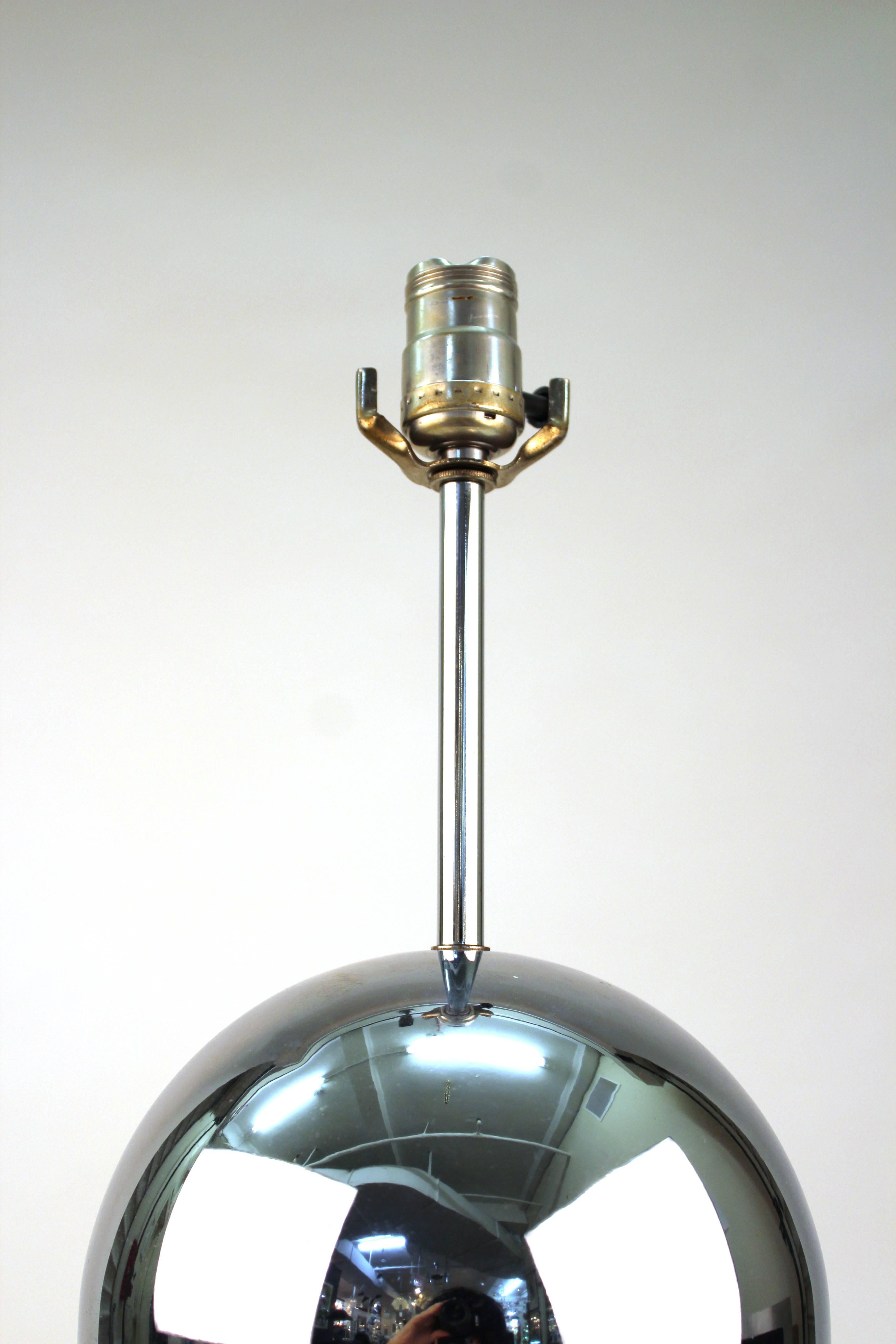 Table Lamps with Stacked Orb Bodies in Chrome 2