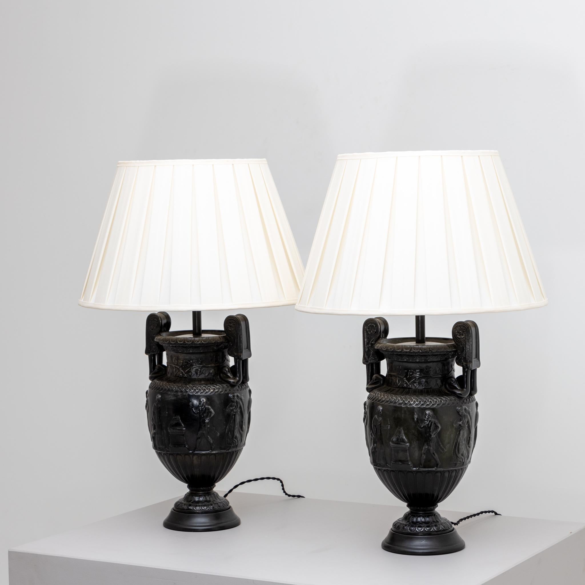 French Table Lamps with Townley Vases, France 19th Century