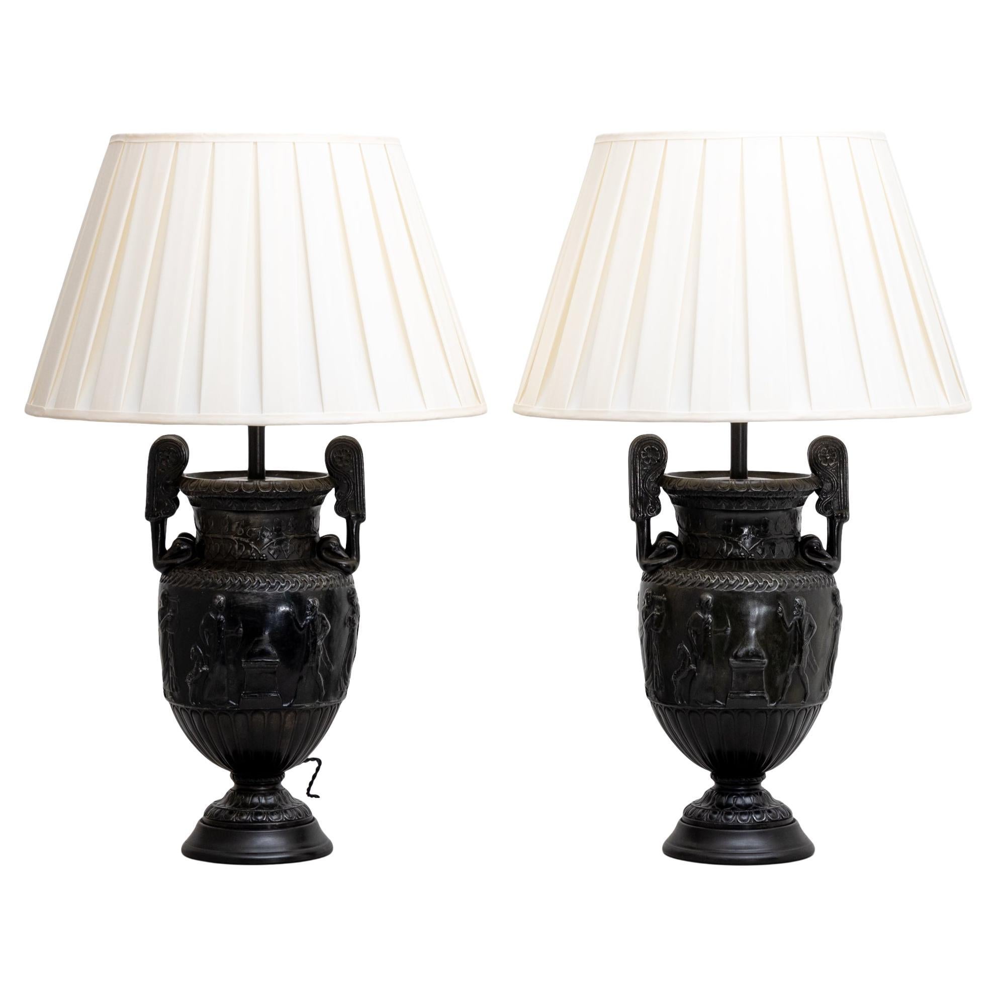 Table Lamps with Townley Vases, France 19th Century