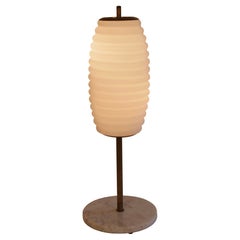 Table light brass, marble and opaline glass Italy c1950 Att. Angelo Lelli