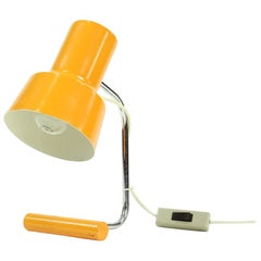 Table Light by Napako in Chrome & Orange Metal, Czechoslovakia, circa 1960
