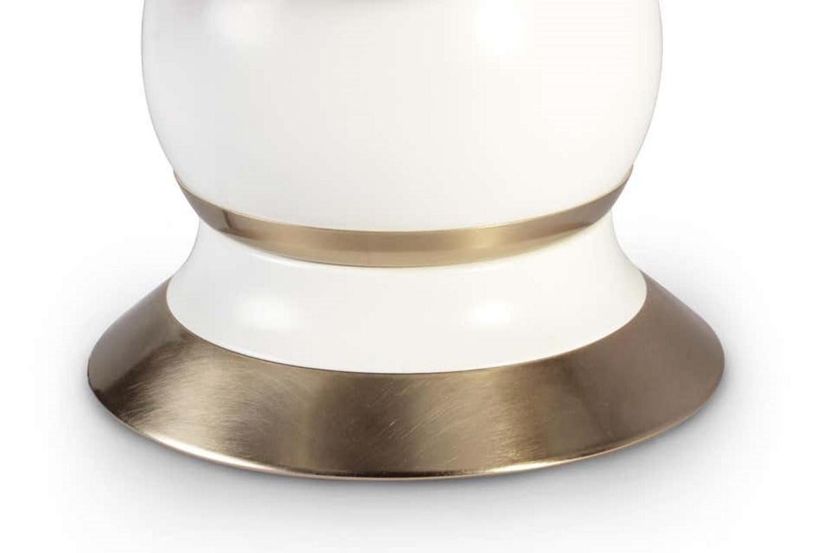 European Table Light in Brass and Steel For Sale