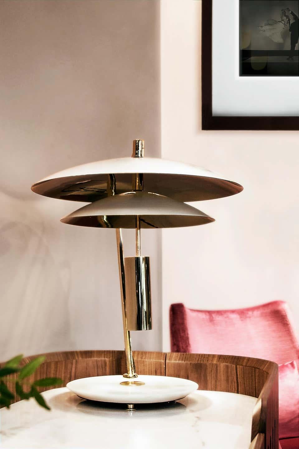 Contemporary Table Light in Brass For Sale