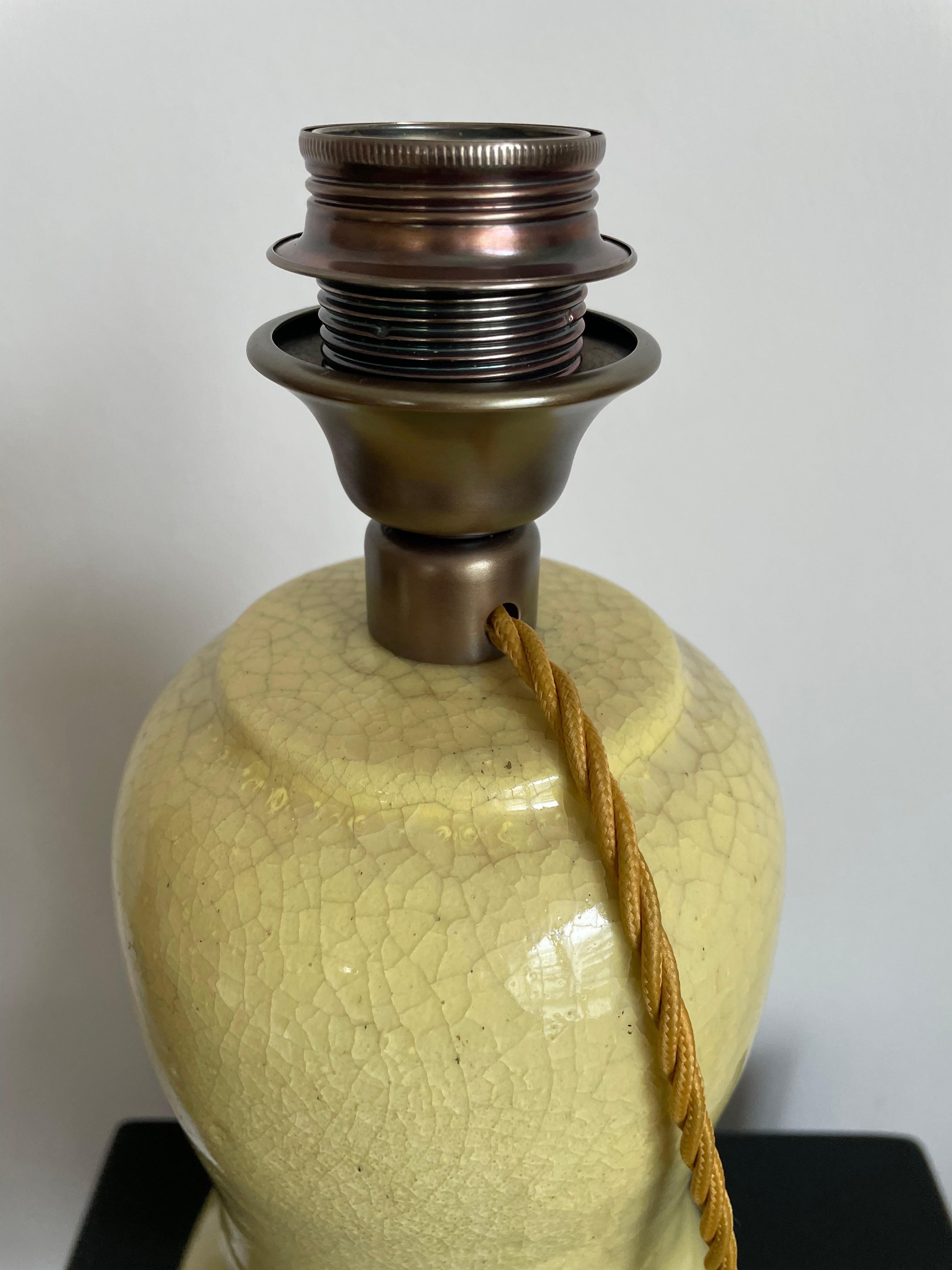 Table Light of Ernestine of Salerno, Majolica Ceramic in Primrose Yellow For Sale 4