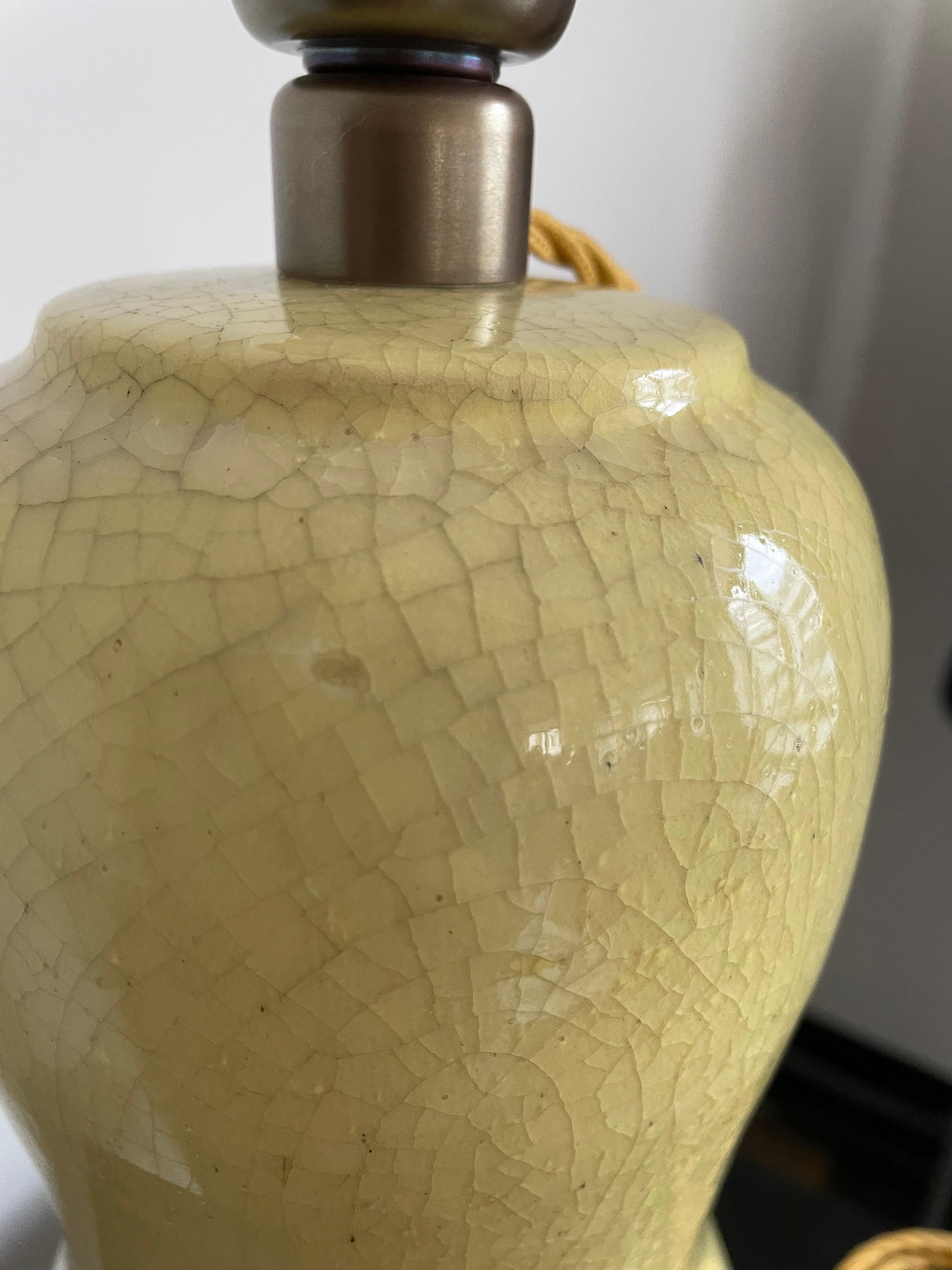 Table Light of Ernestine of Salerno, Majolica Ceramic in Primrose Yellow For Sale 7
