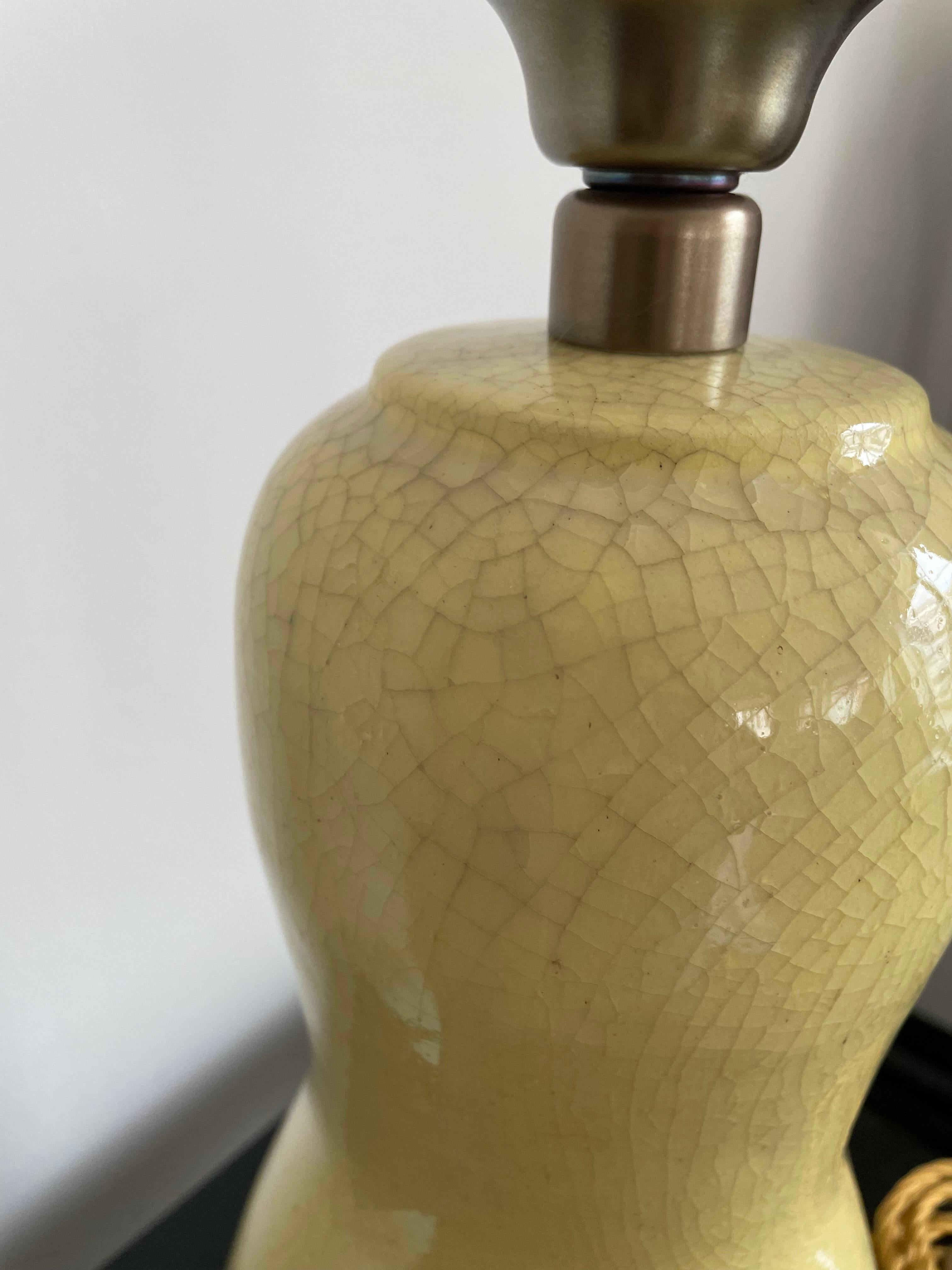 Table Light of Ernestine of Salerno, Majolica Ceramic in Primrose Yellow For Sale 8