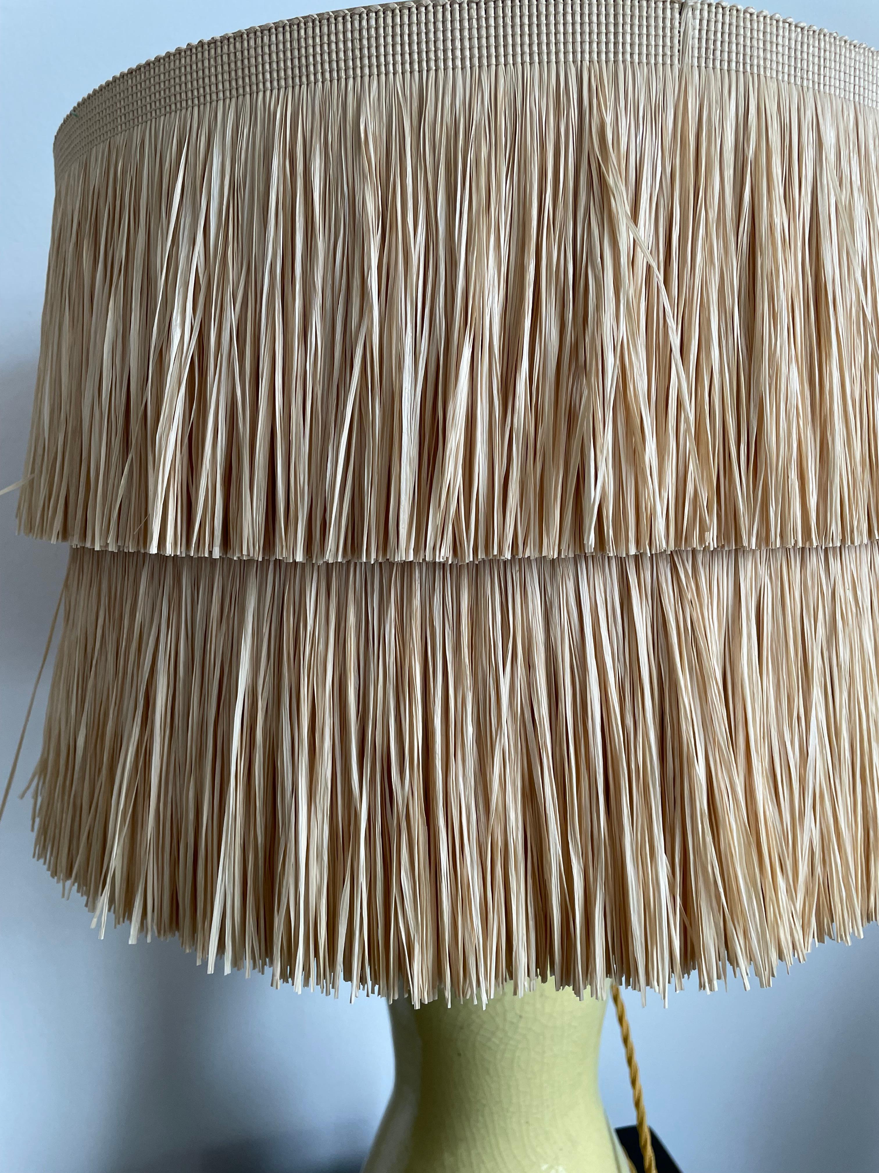 Mid-Century Modern Table Light of Ernestine of Salerno, Majolica Ceramic in Primrose Yellow For Sale